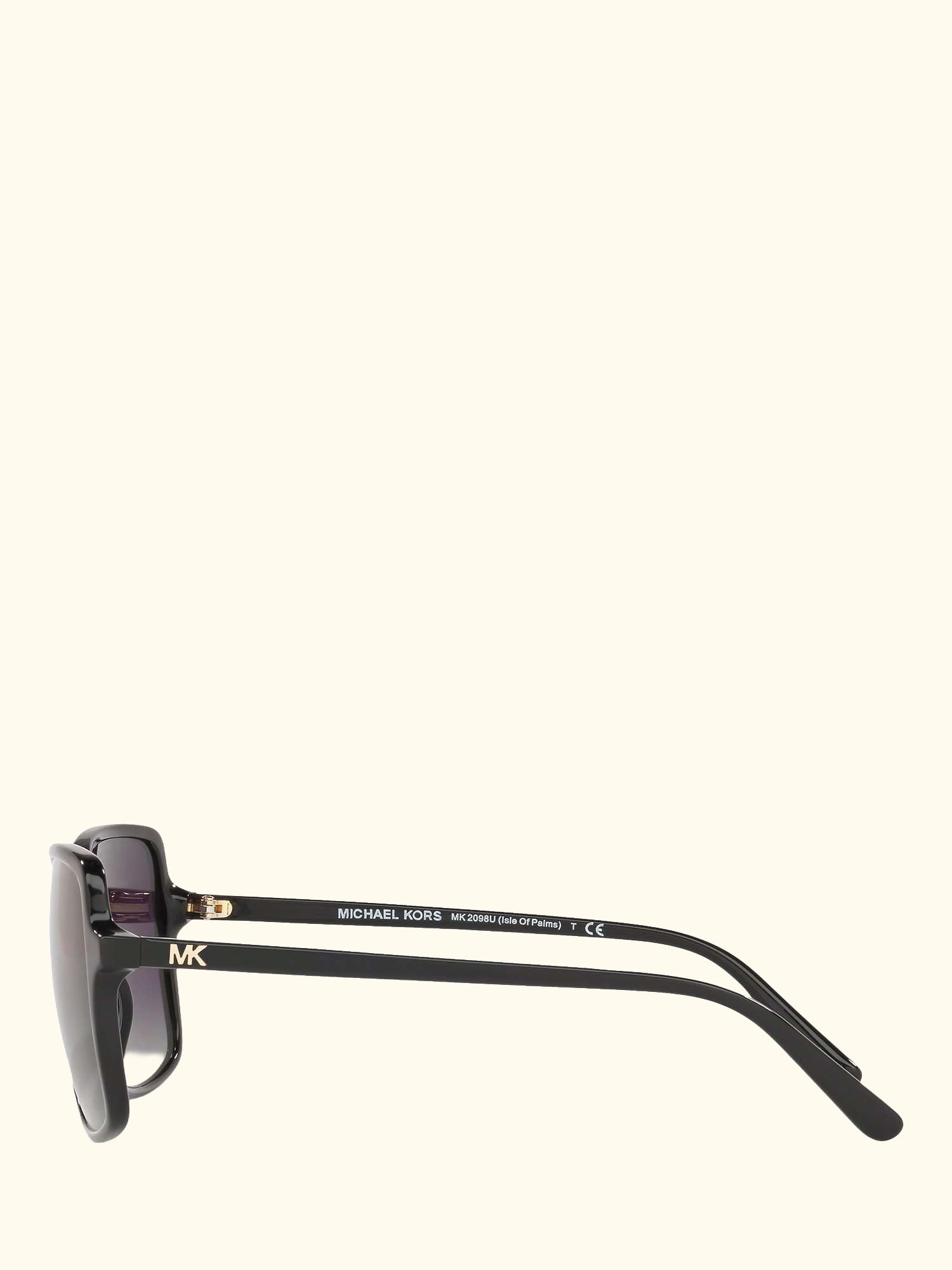 MK2098U Women's Isle of Palms Polarised Square Sunglasses, Black/Grey Gradient