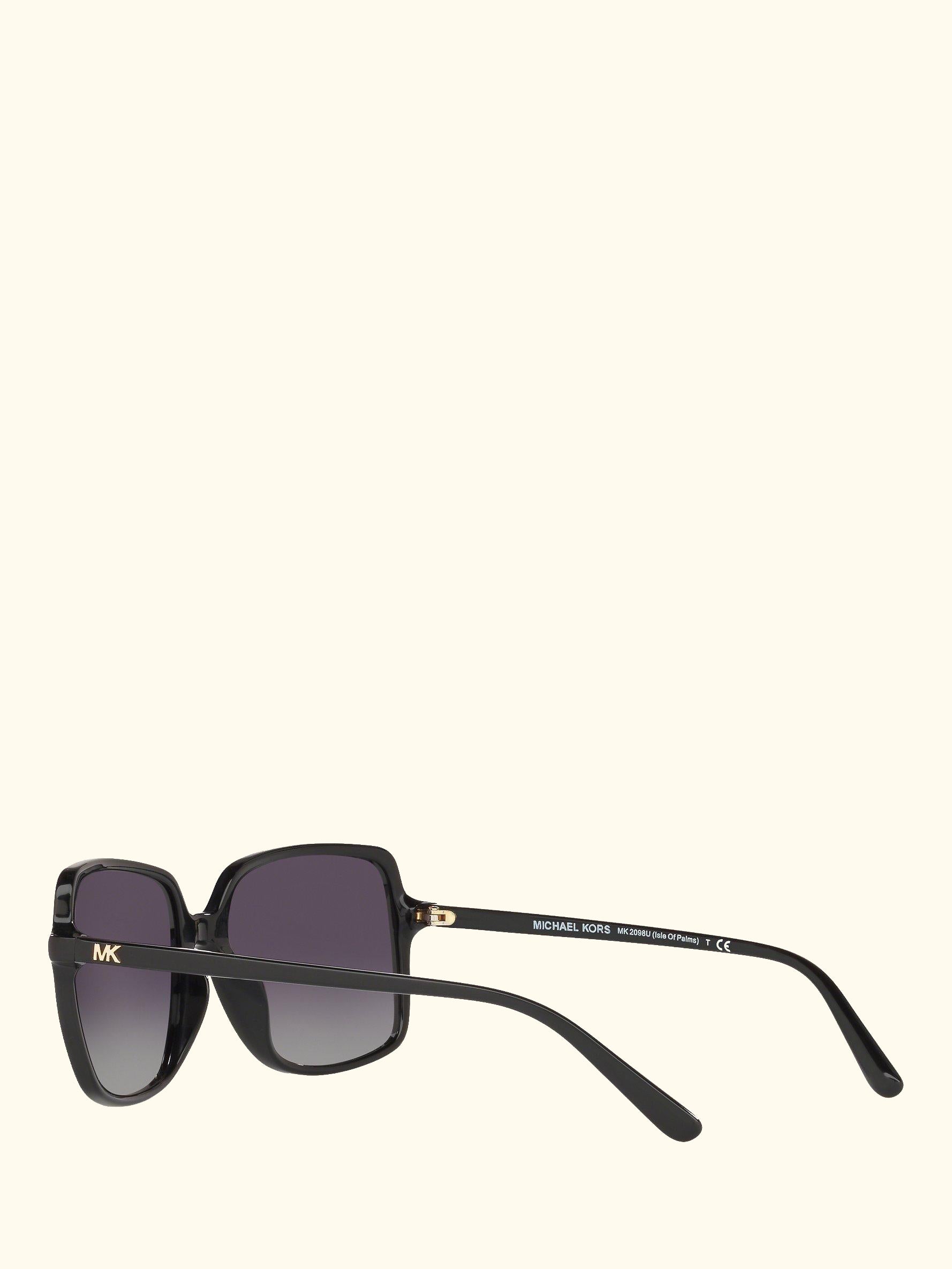 MK2098U Women's Isle of Palms Polarised Square Sunglasses, Black/Grey Gradient