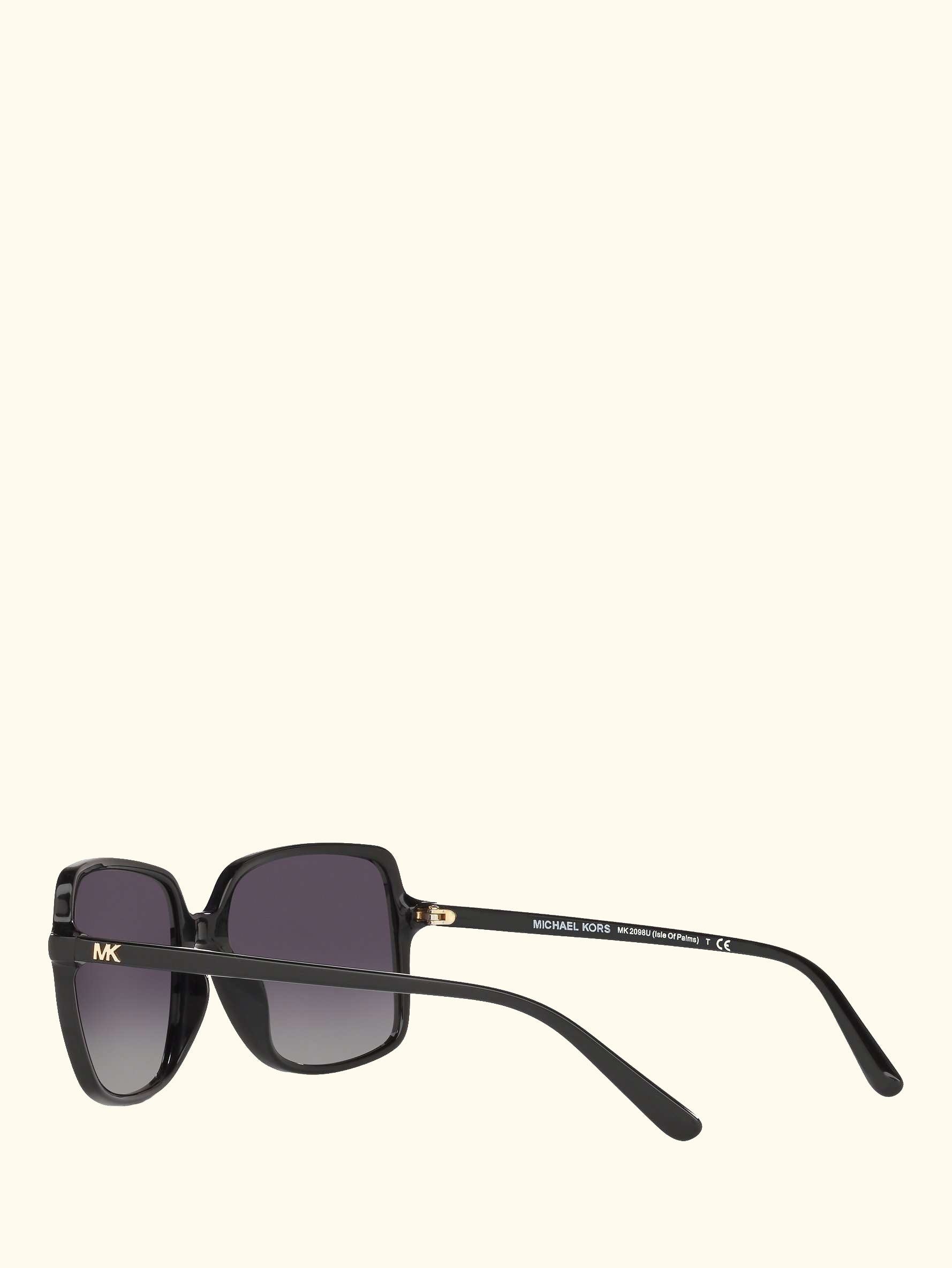 MK2098U Women's Isle of Palms Polarised Square Sunglasses, Black/Grey Gradient