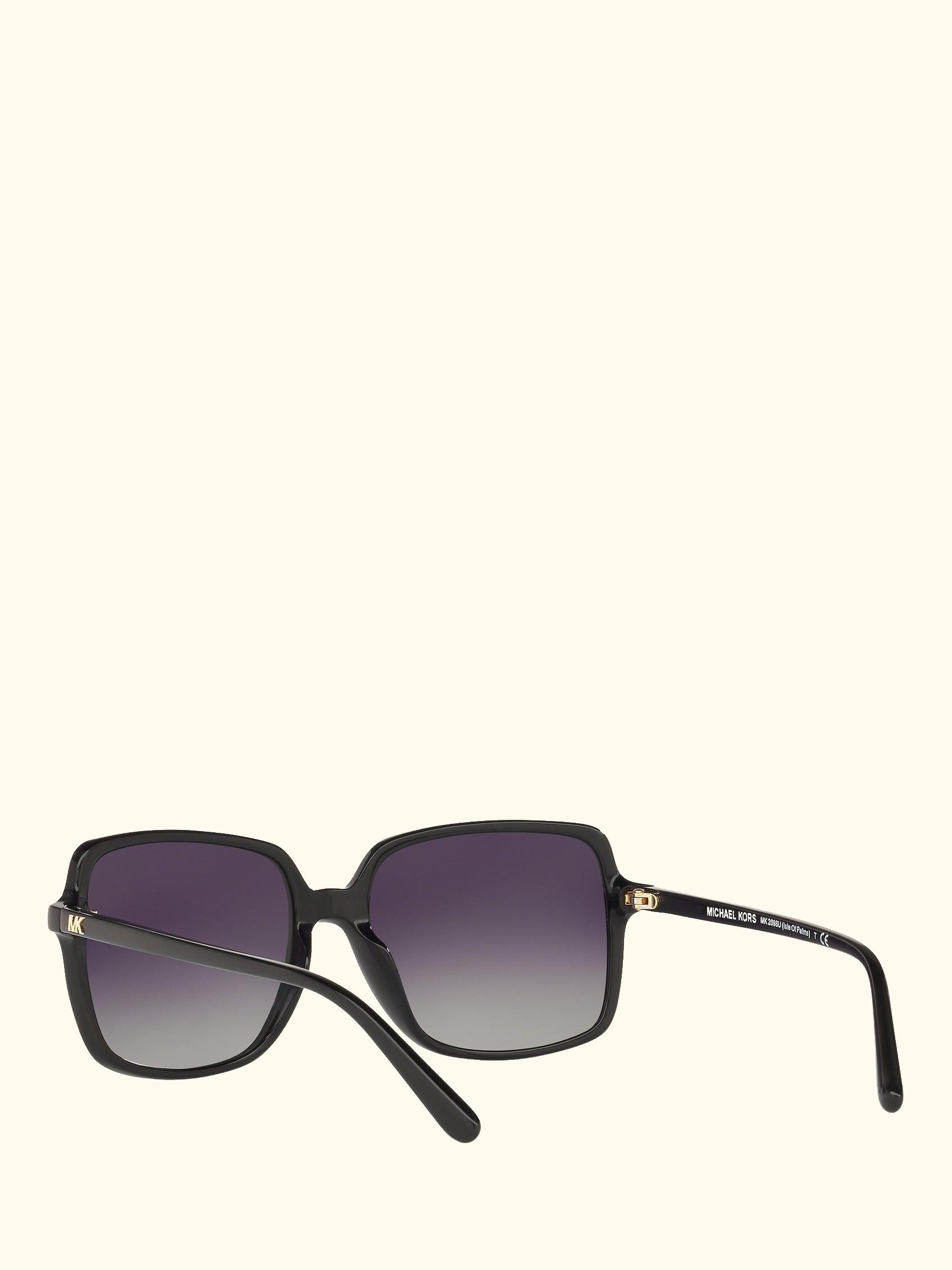 MK2098U Women's Isle of Palms Polarised Square Sunglasses, Black/Grey Gradient