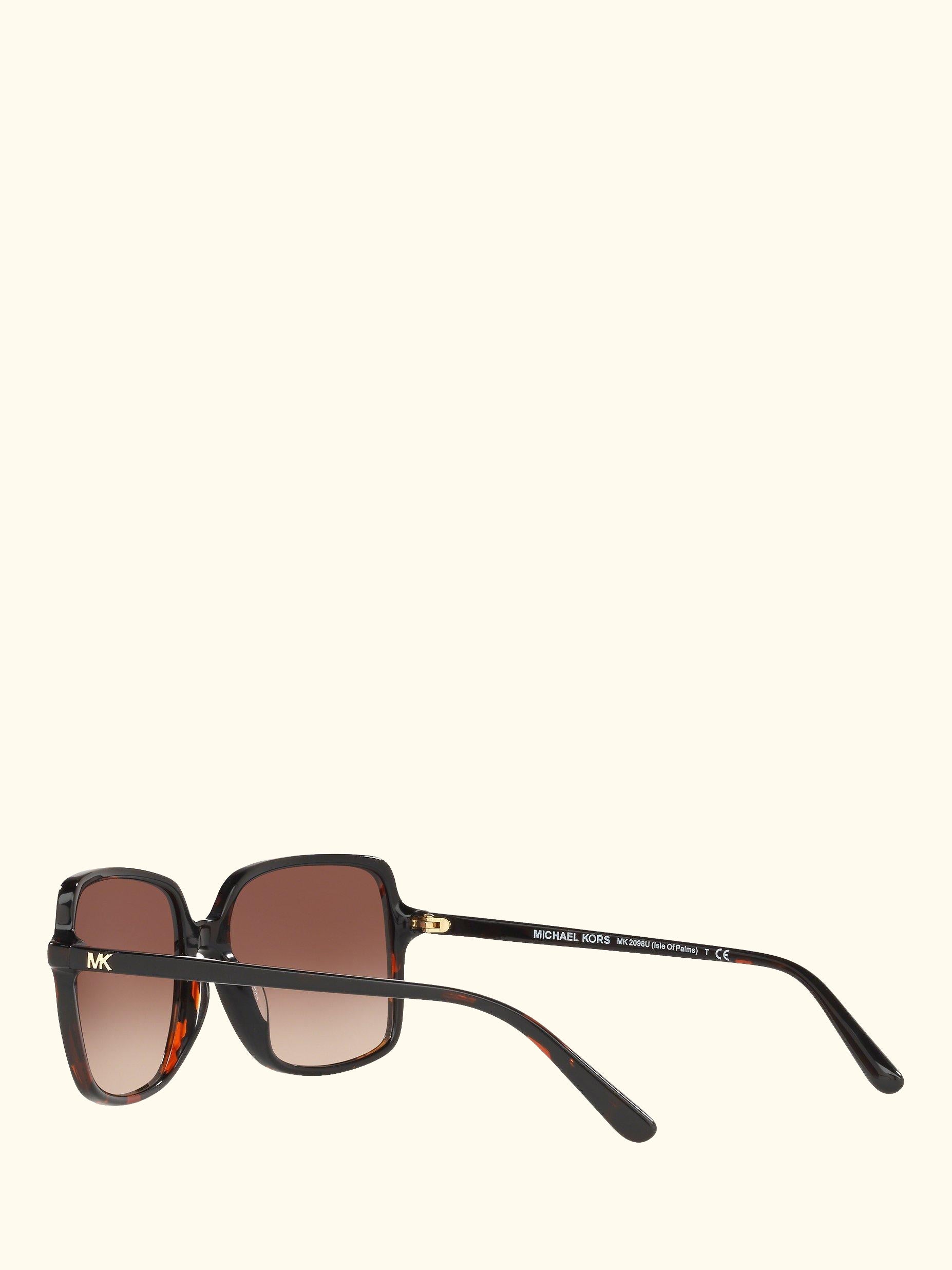 MK2098U Women's Isle of Palms Square Sunglasses, Tortoise/Brown Gradient
