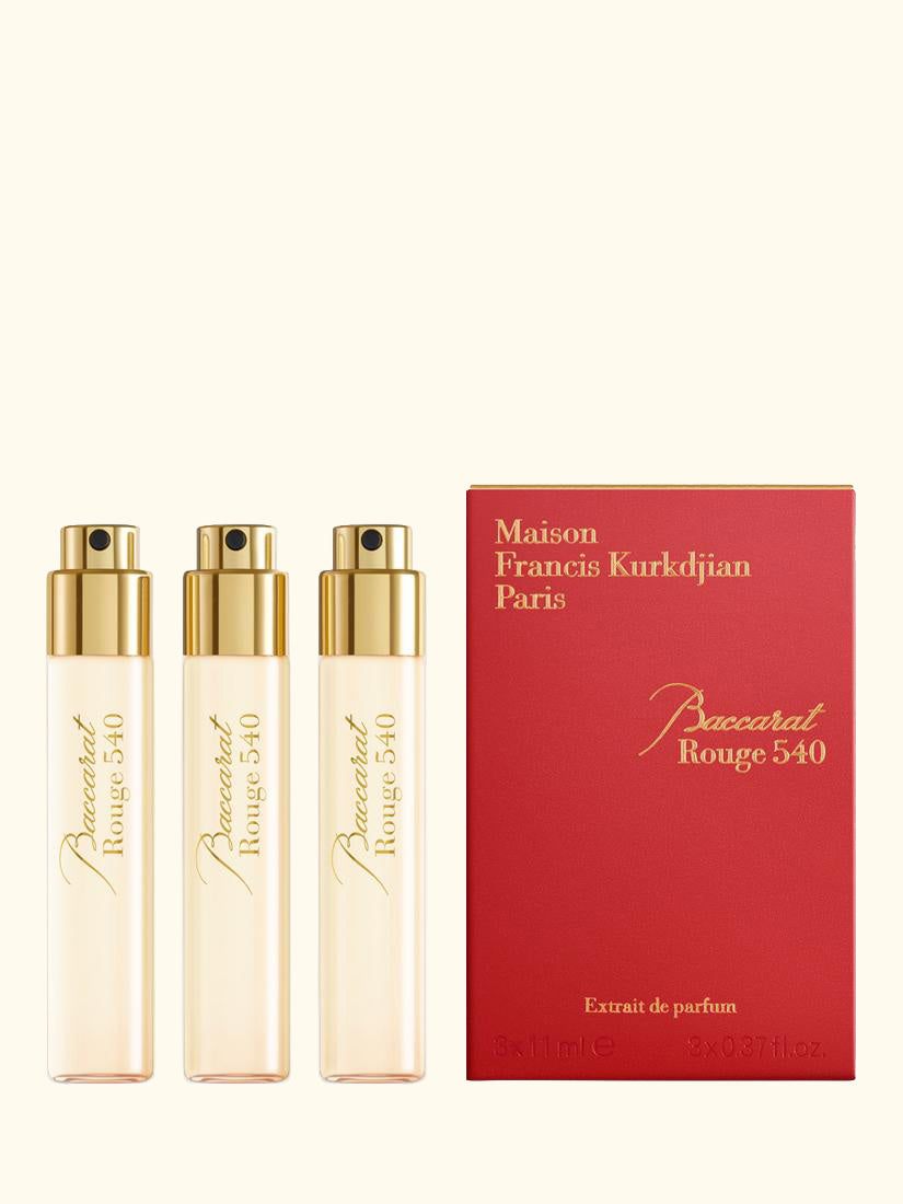 Baccarat Rouge 540 Extrait de Parfum Natural Spray Refills, 3 x 11ml