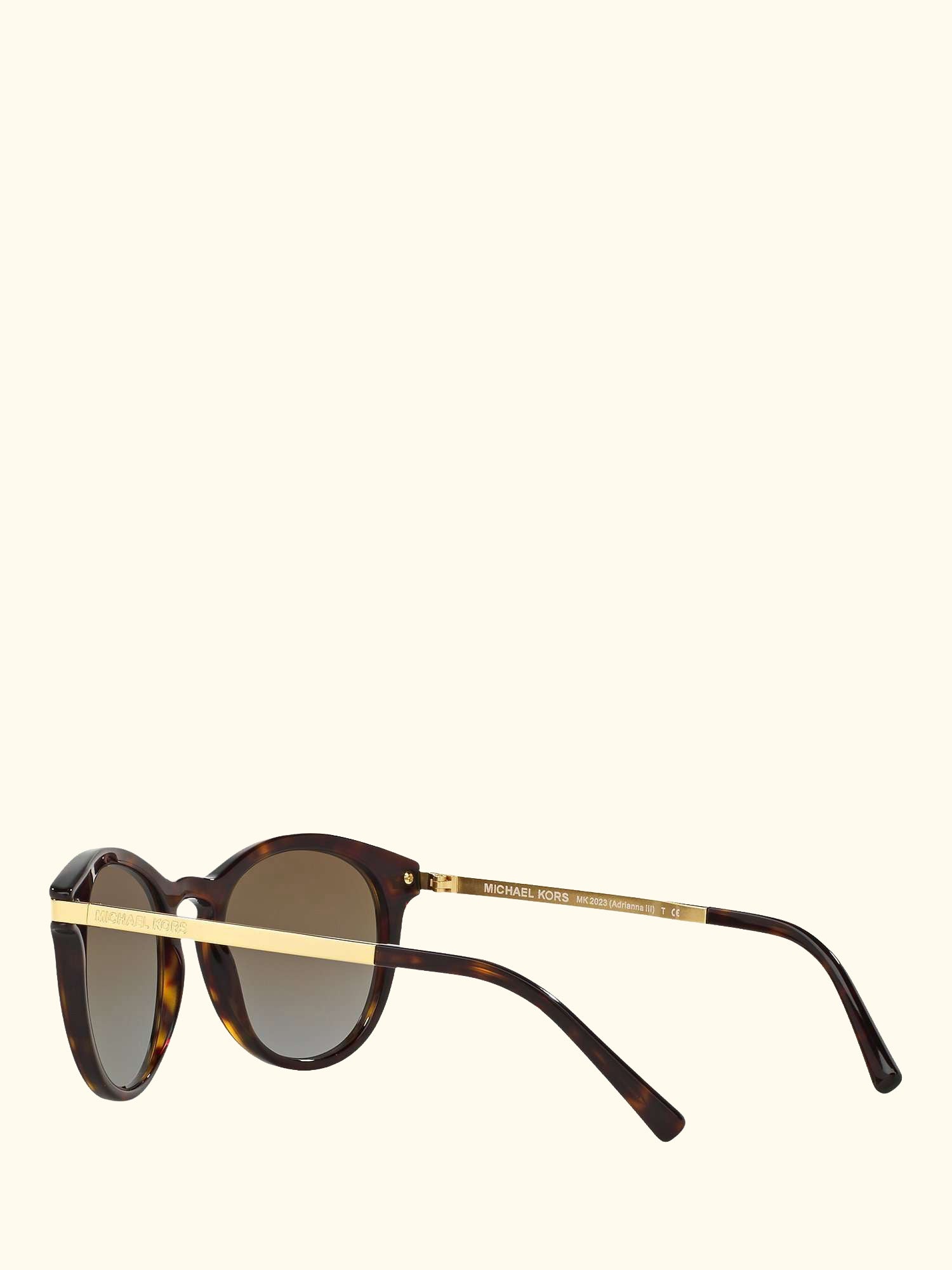 MK2023 Women's Polarised Round Sunglasses, Tortoise/Brown Gradient