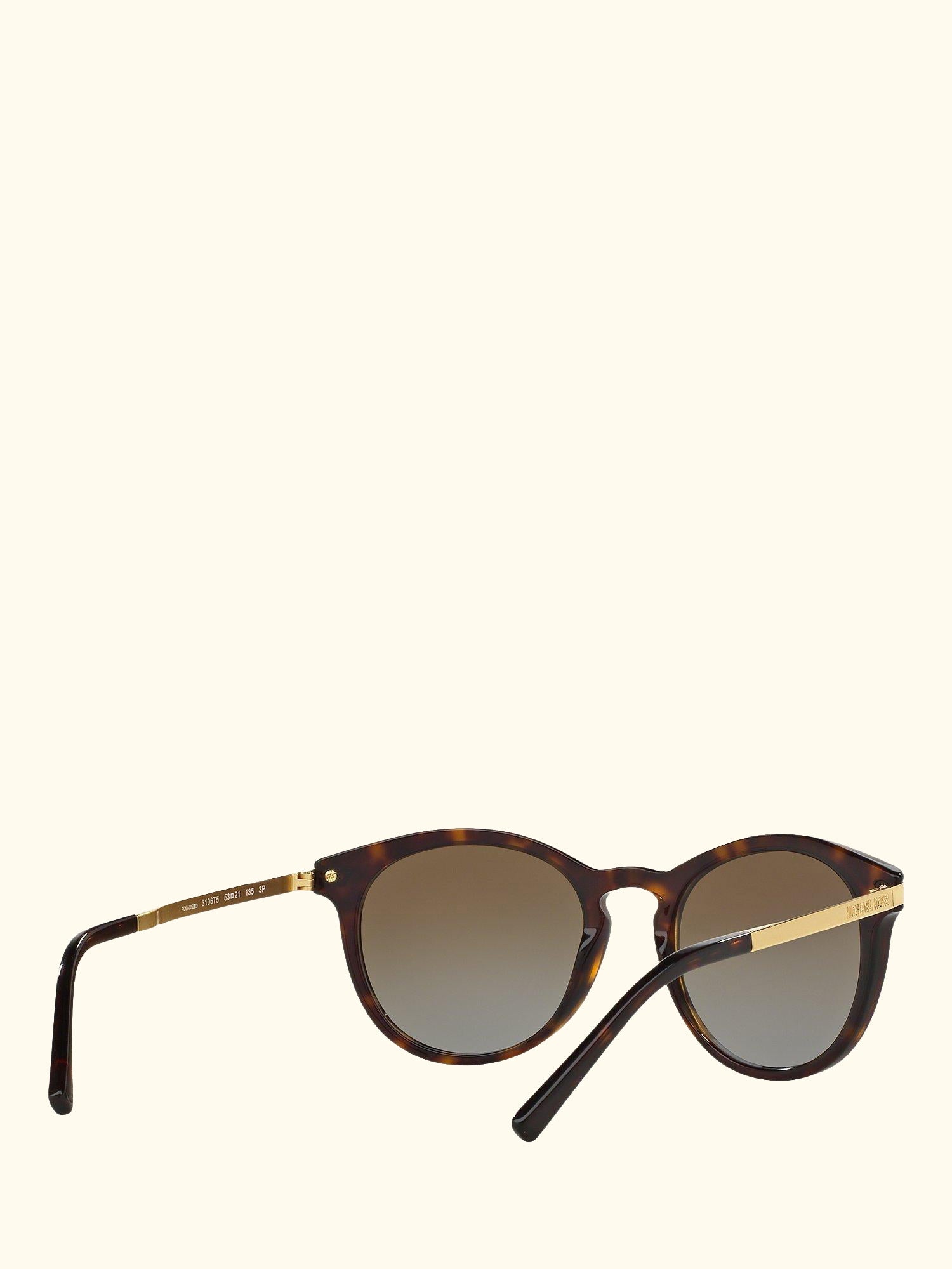 MK2023 Women's Polarised Round Sunglasses, Tortoise/Brown Gradient
