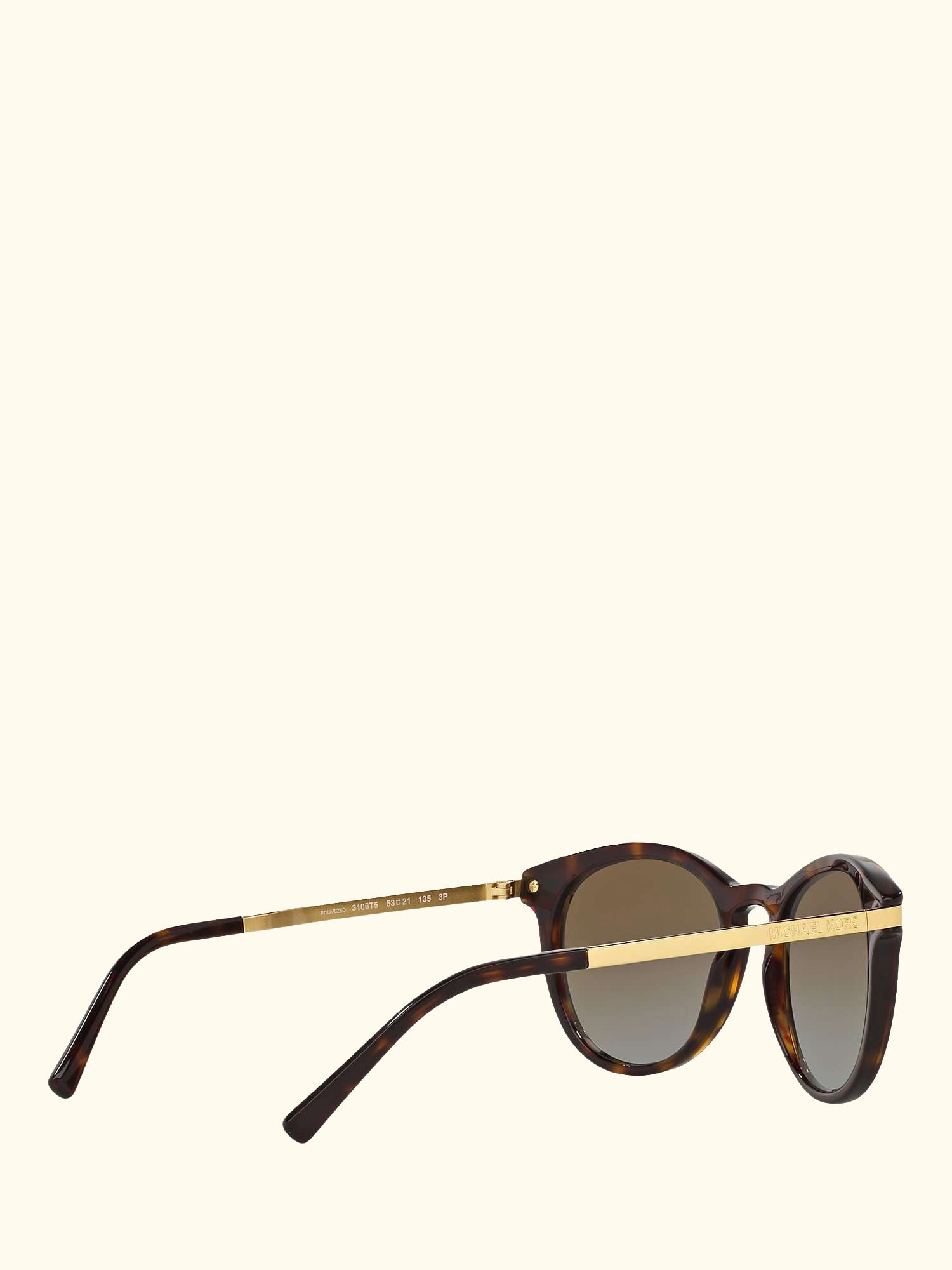 MK2023 Women's Polarised Round Sunglasses, Tortoise/Brown Gradient
