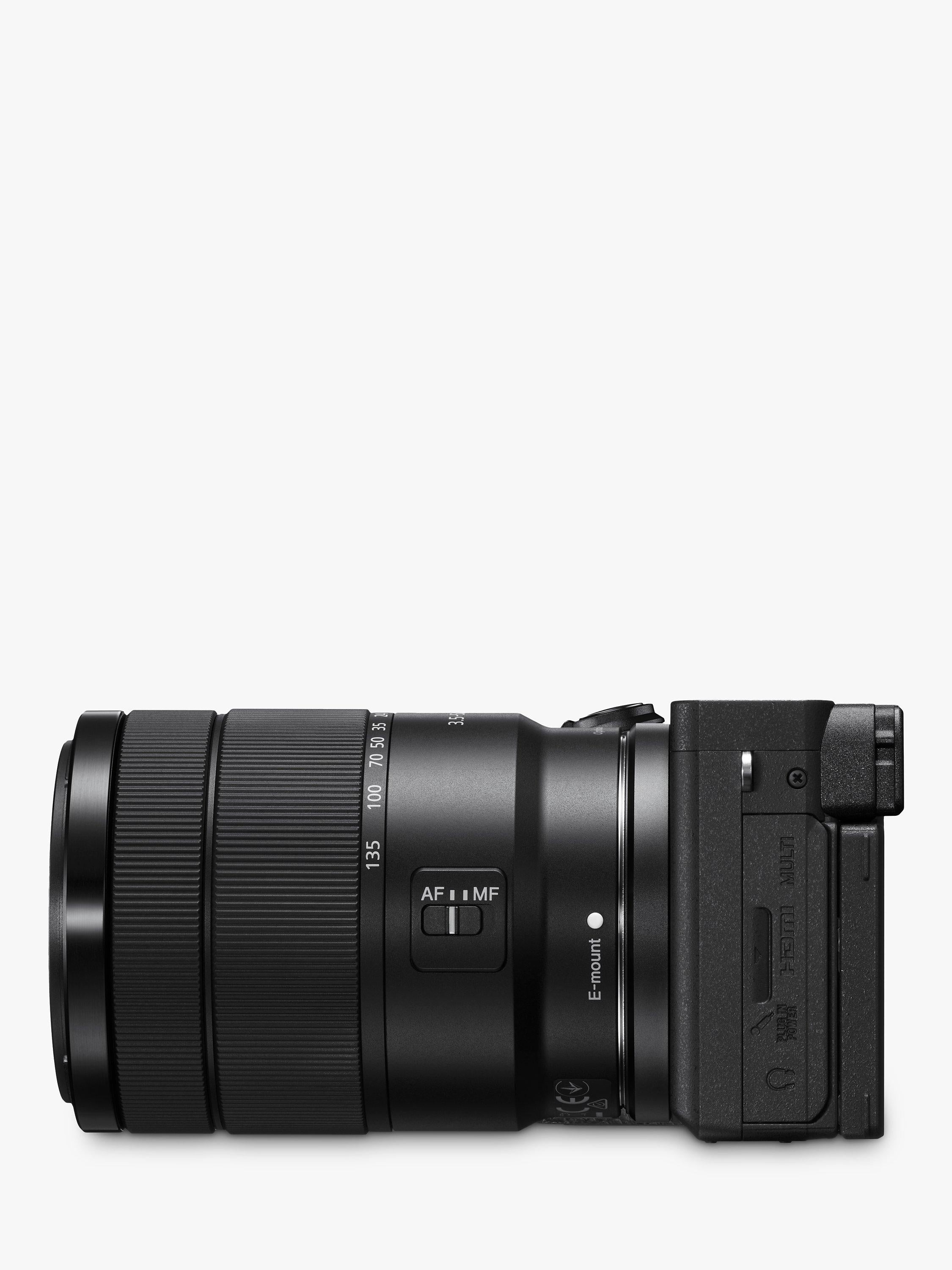 A6600 Compact System Camera with 18-135mm OSS Lens, 4K Ultra HD, 24.2MP, OLED Viewfinder, Wi-Fi, Bluetooth, NFC, 3" Tilting Touch Screen, Black