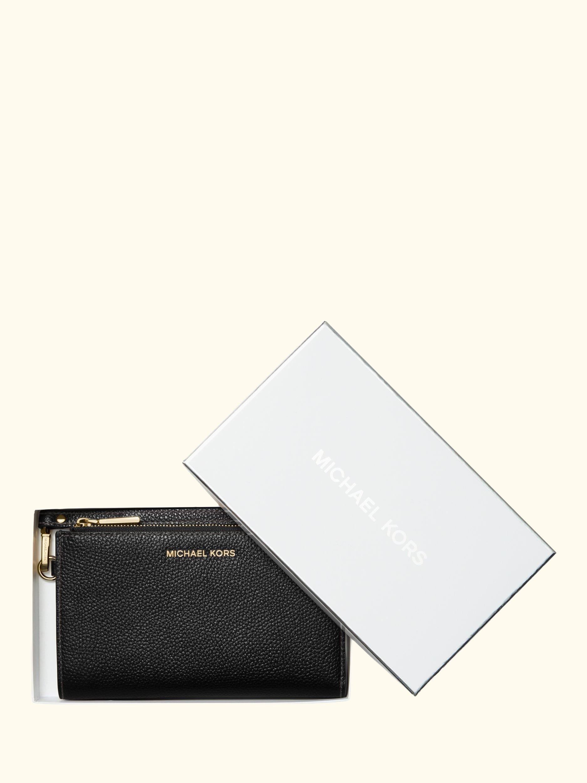 MICHAEL Michael Kors Jet Set Leather Travel Double Zip Top Wristlet Purse