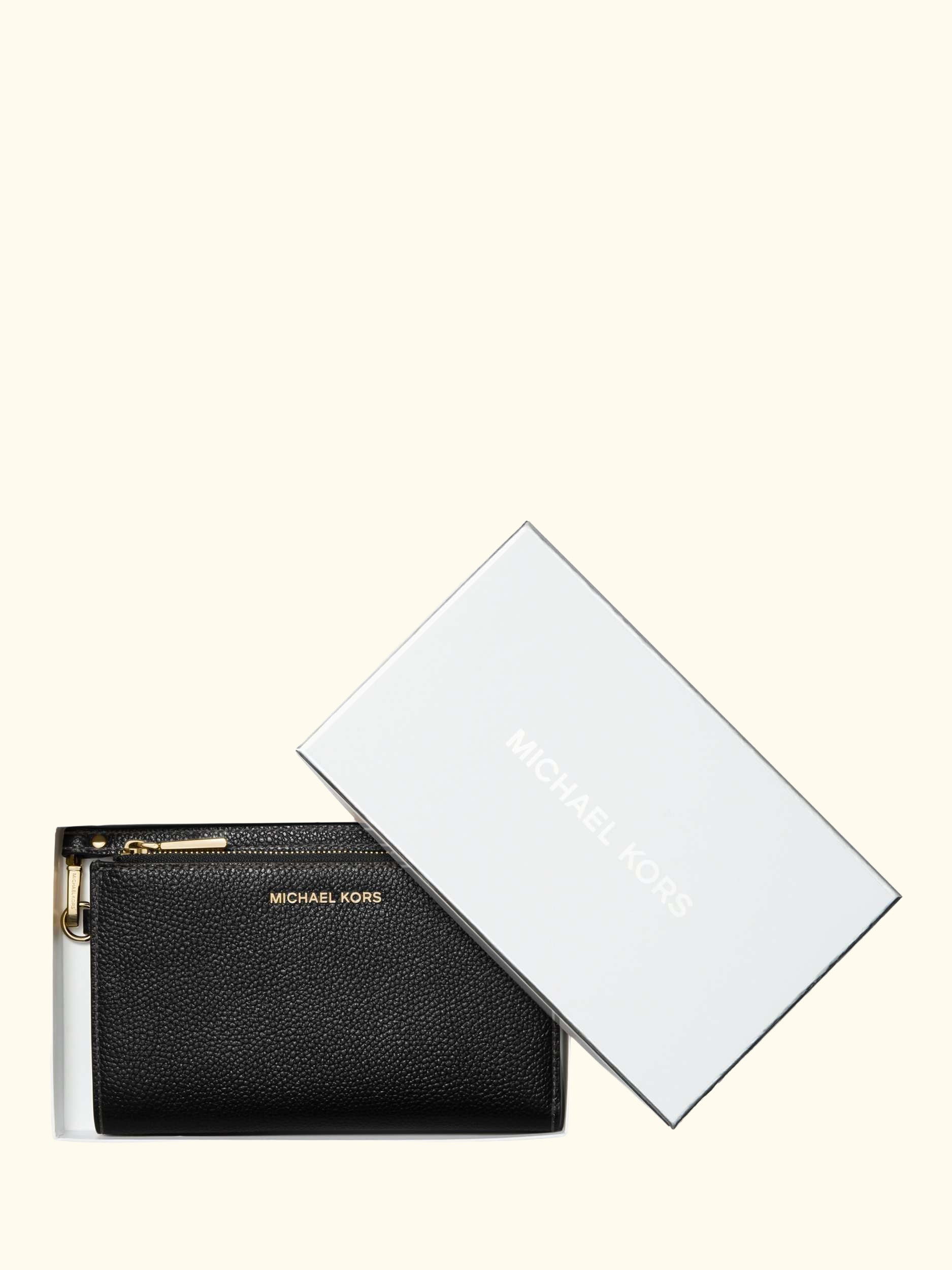 MICHAEL Michael Kors Jet Set Leather Travel Double Zip Top Wristlet Purse