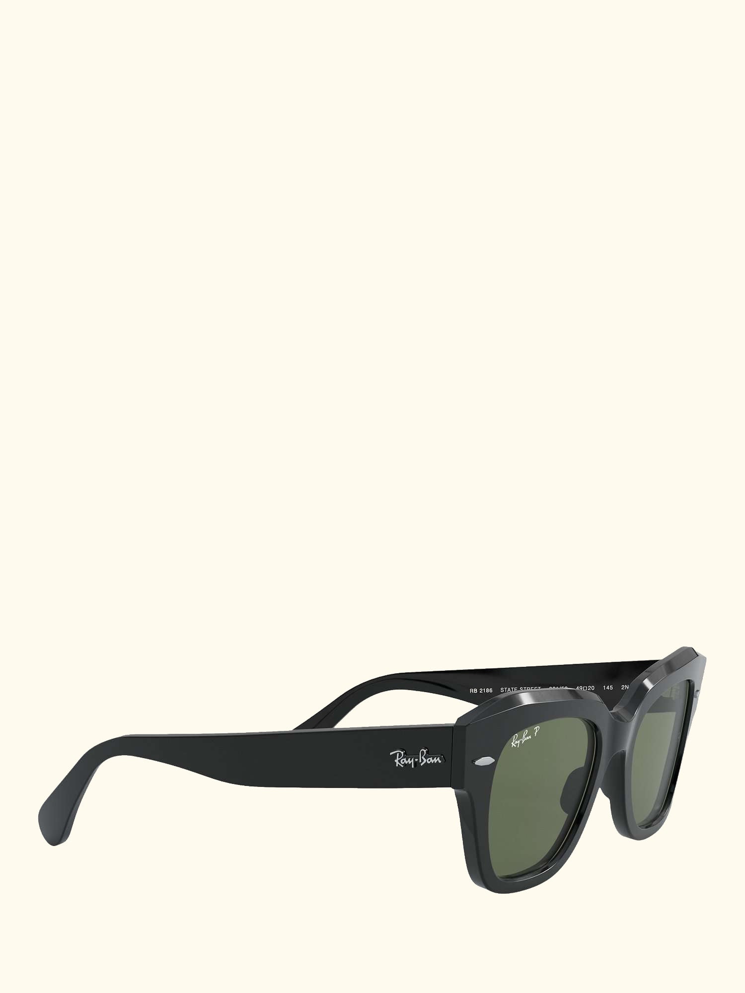 RB2186 Unisex Polarised Square Sunglasses, Black