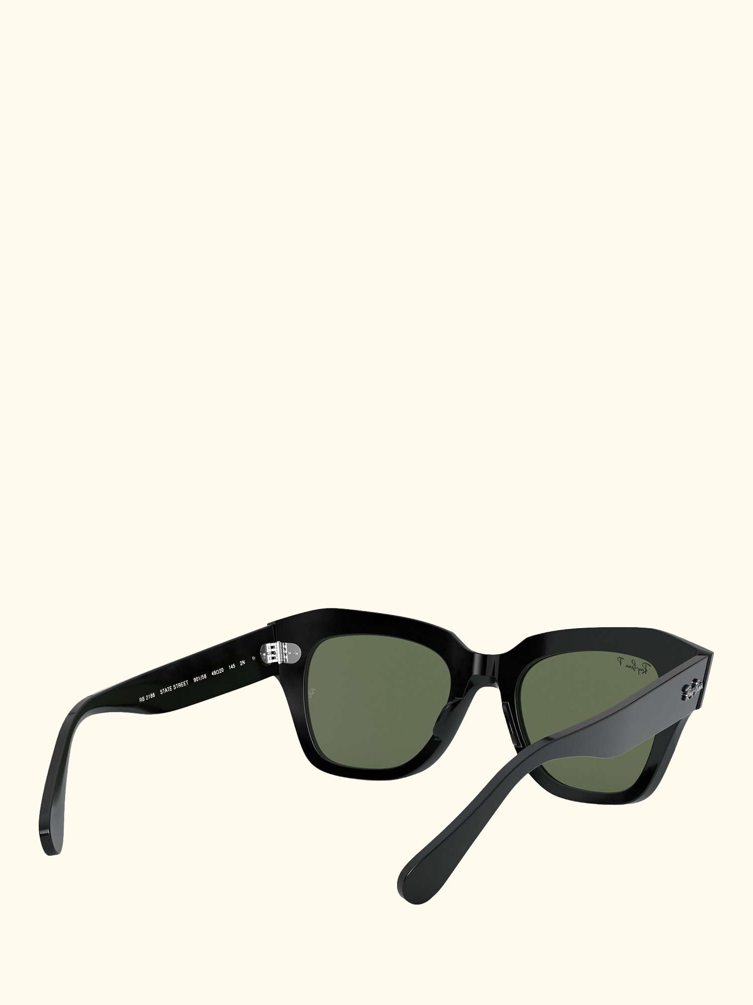 RB2186 Unisex Polarised Square Sunglasses, Black