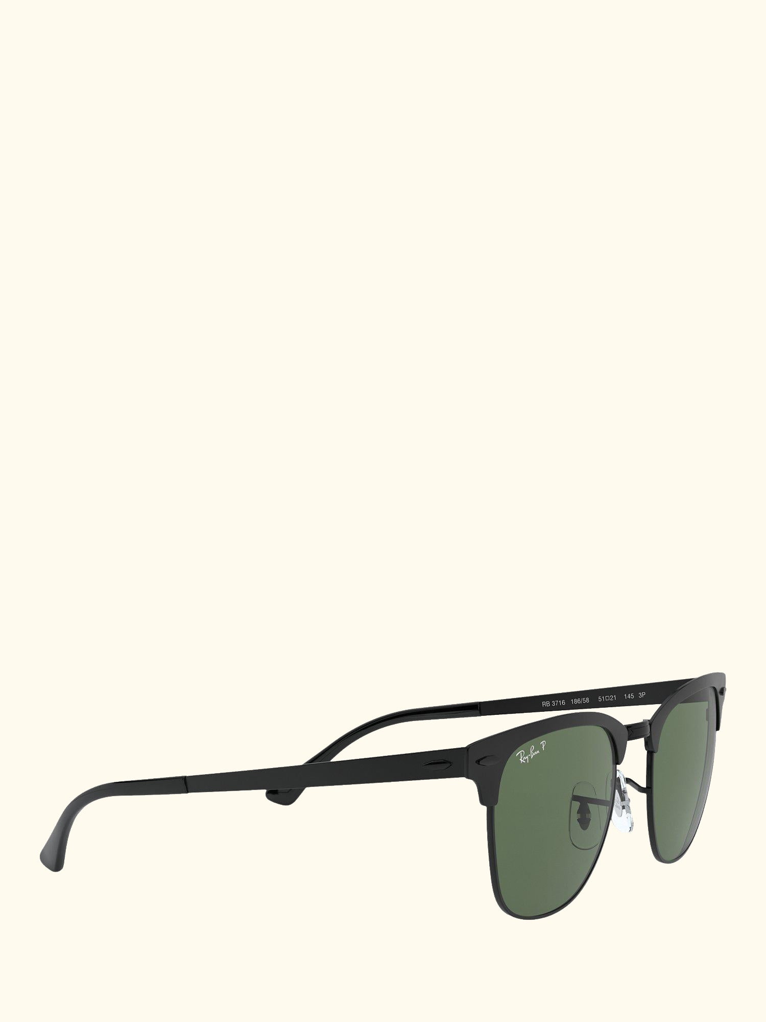 RB3716 Unisex Square Polarised Sunglasses, Black Top Matte