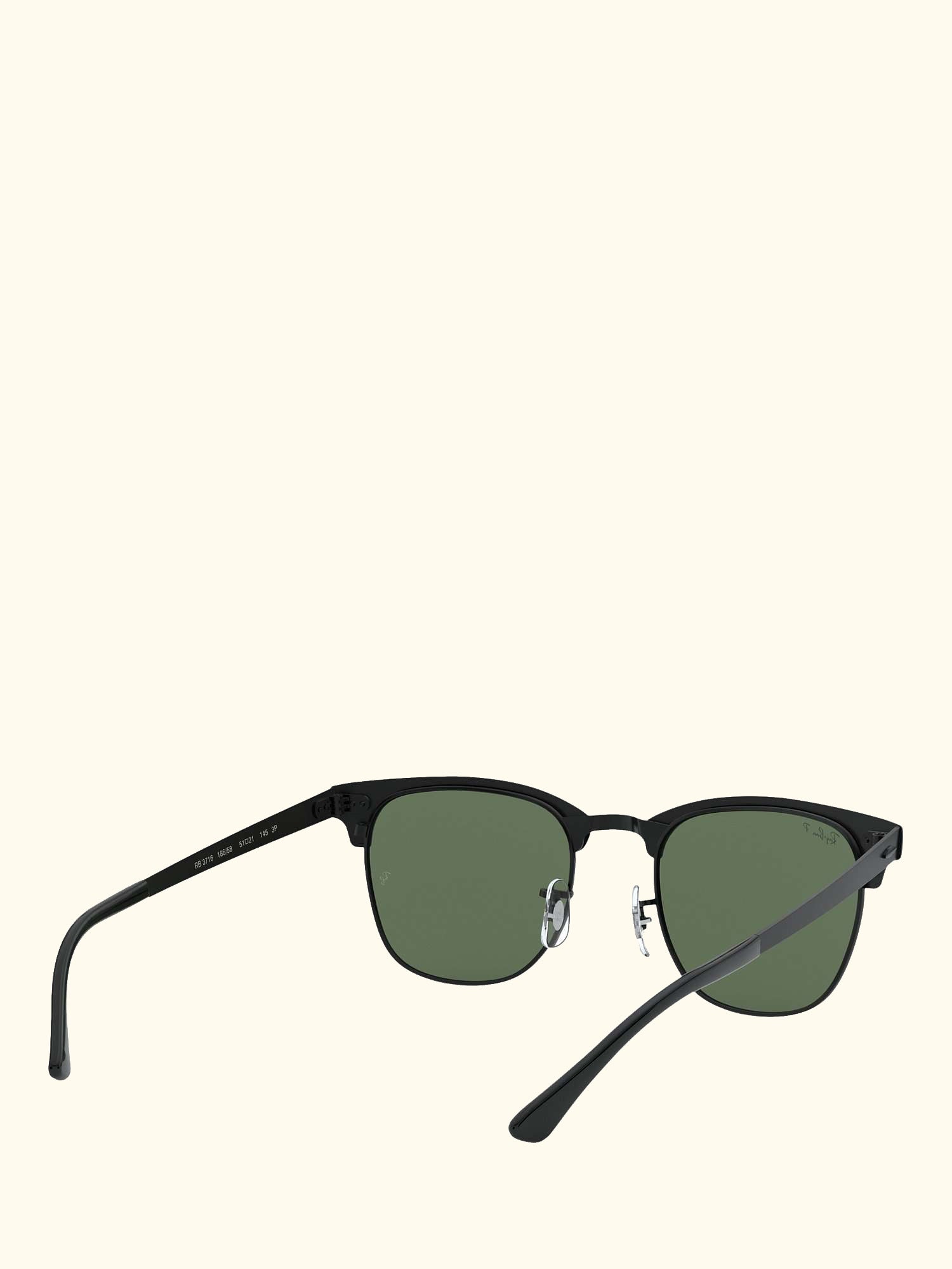 RB3716 Unisex Square Polarised Sunglasses, Black Top Matte