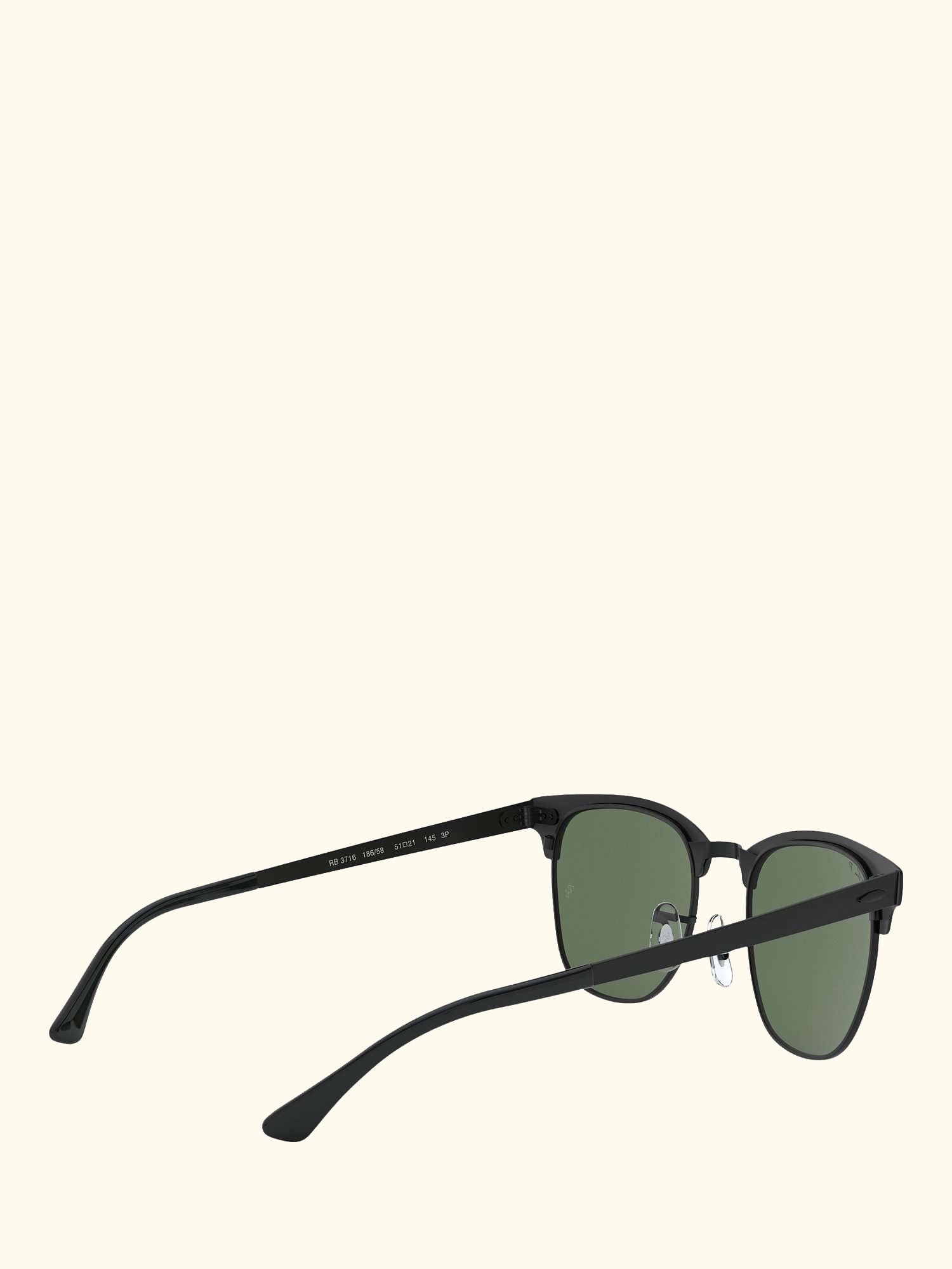 RB3716 Unisex Square Polarised Sunglasses, Black Top Matte