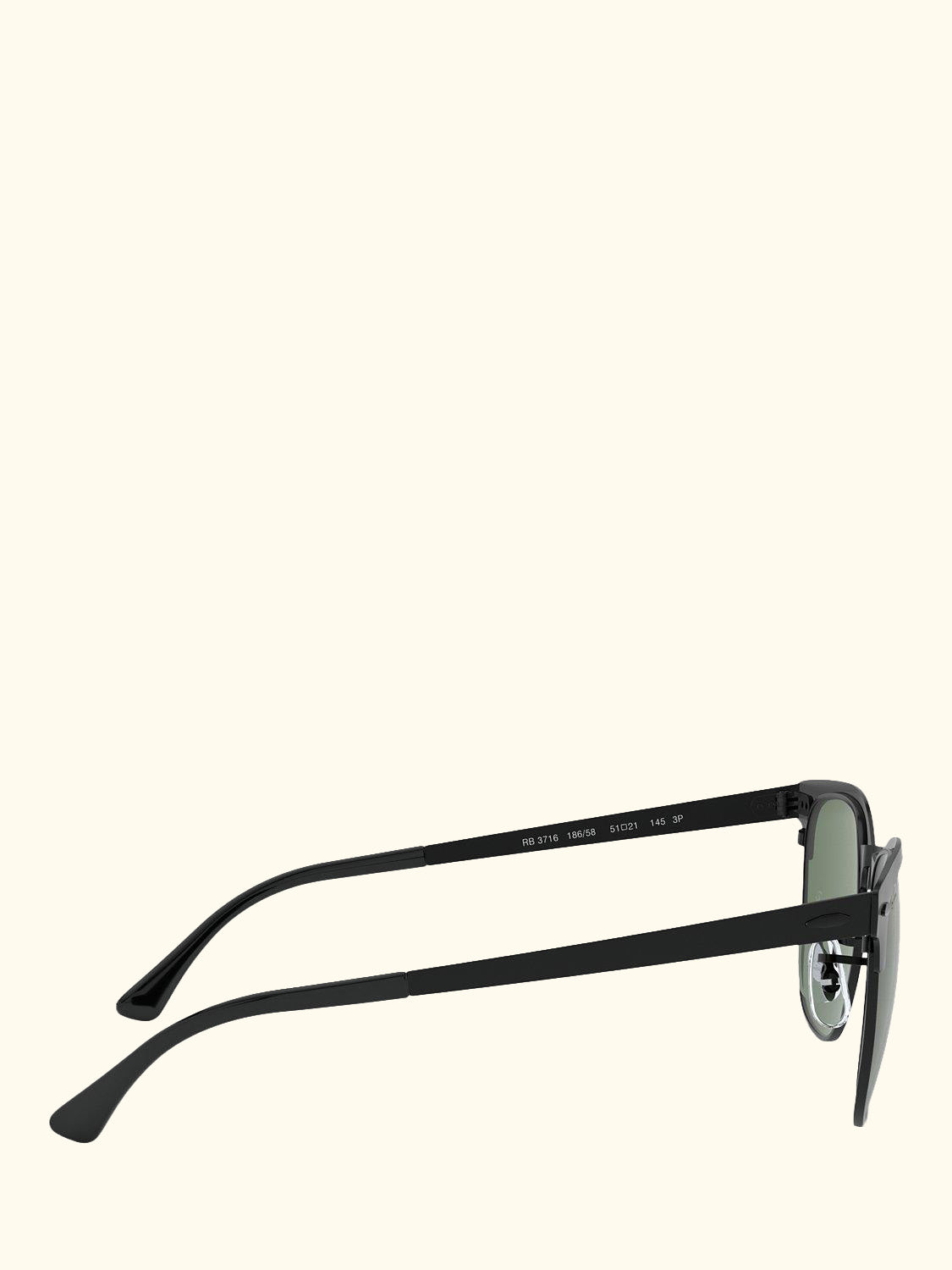 RB3716 Unisex Square Polarised Sunglasses, Black Top Matte