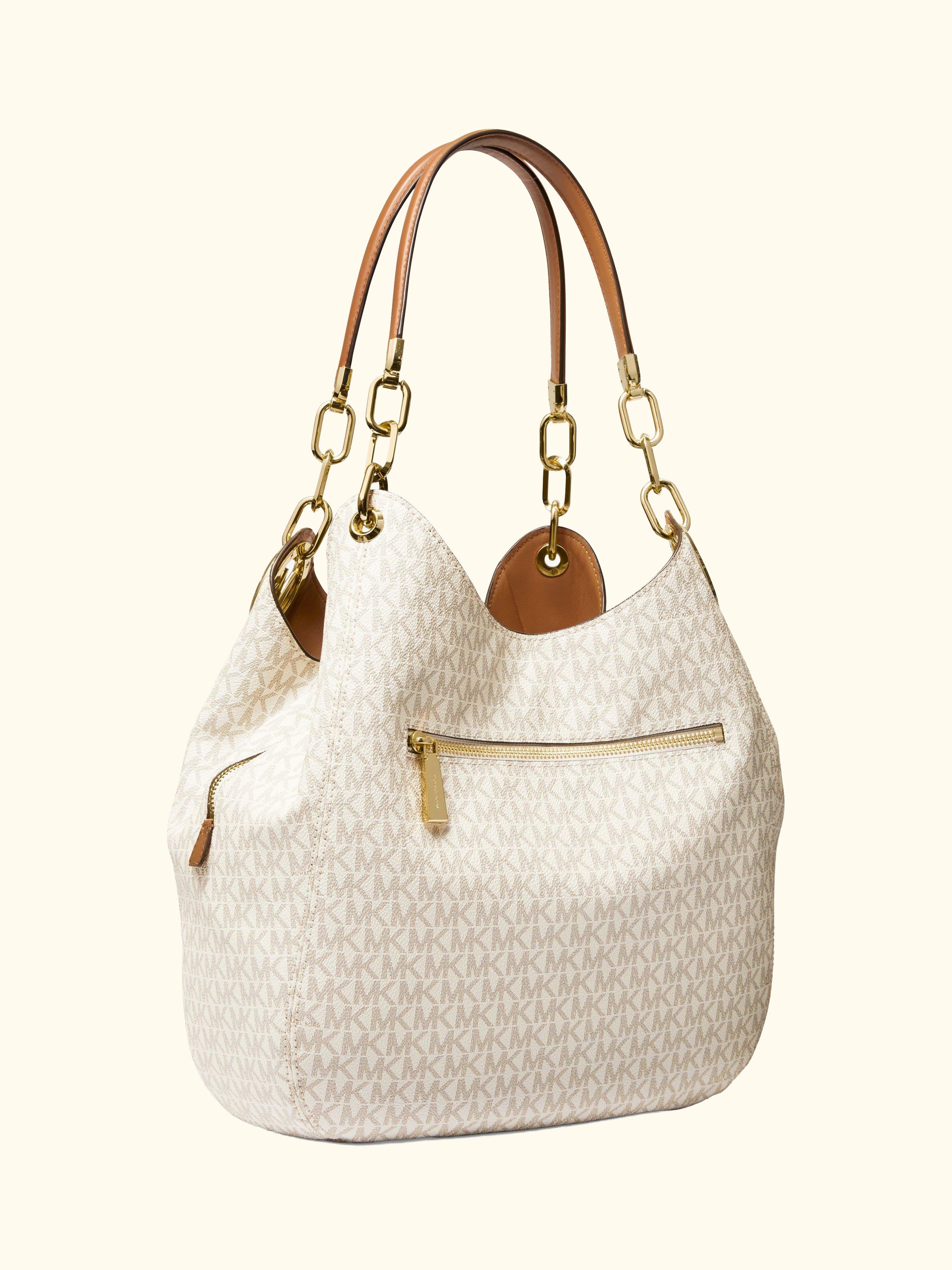 MICHAEL Michael Kors Lillie Logo Large Shoulder Bag, Vanilla