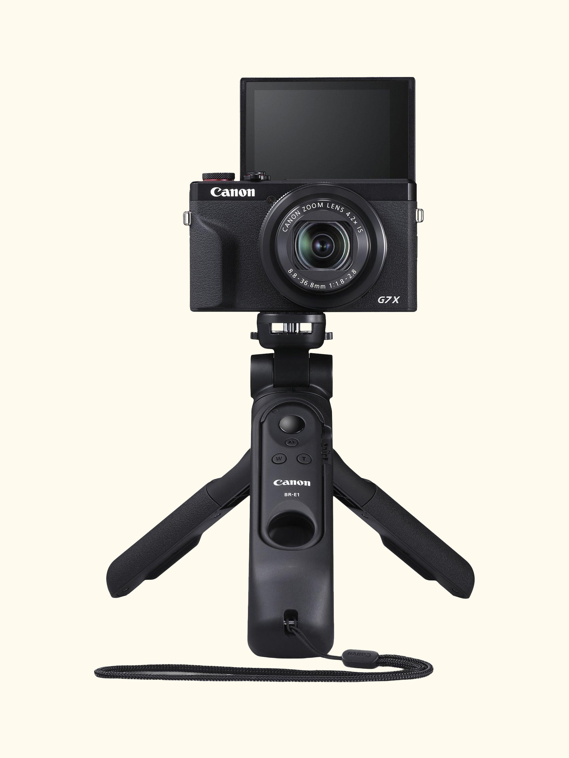 PowerShot G7 X Mark III Digital Camera, 4K Ultra HD, 20.1MP, 4.2x Optical Zoom, Wi-Fi, Bluetooth, 3" Tilting Touch Screen, Black, Vlogger Kit with Tripod Grip, Wireless Remote Control & Memory Card
