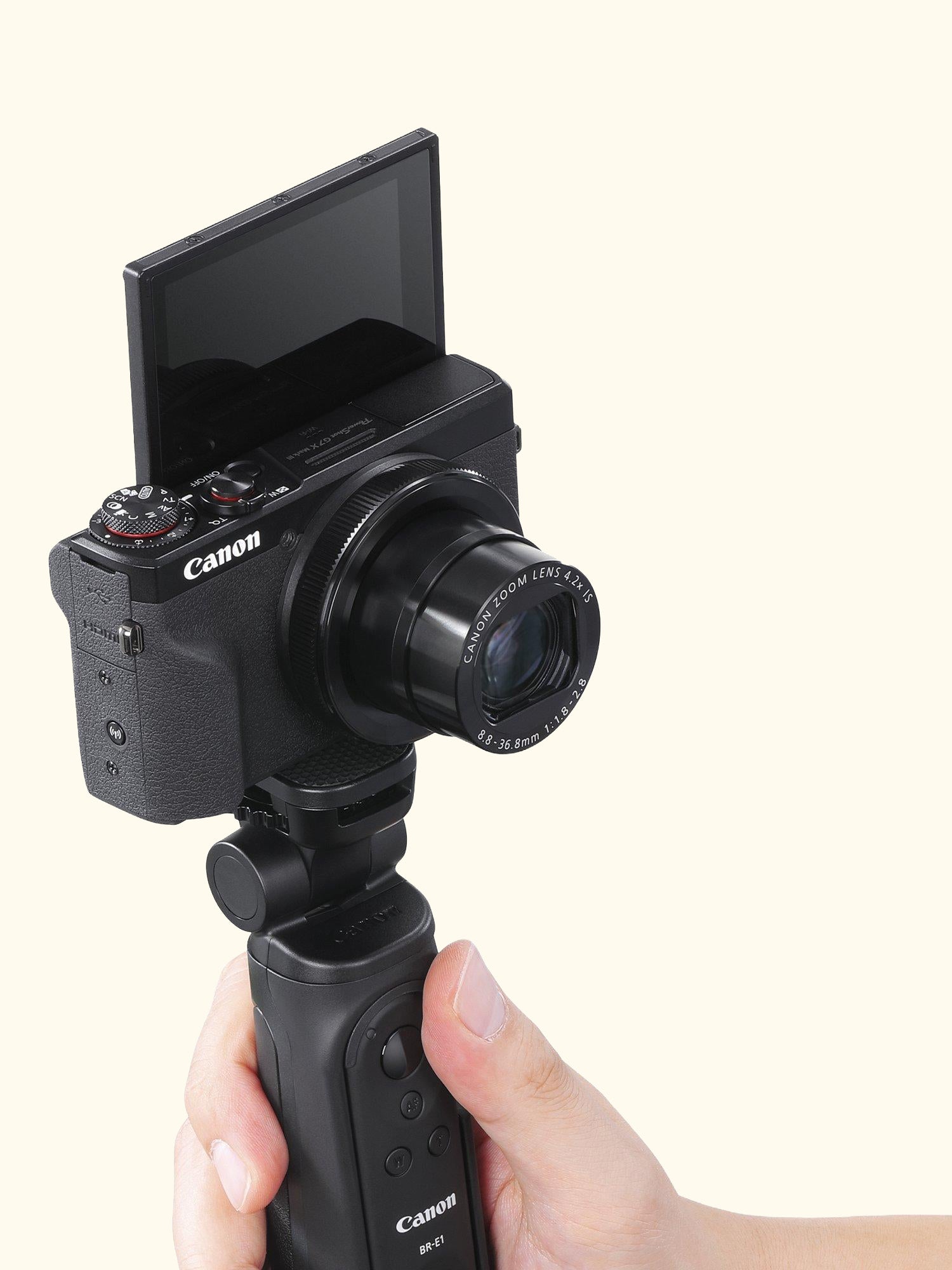 PowerShot G7 X Mark III Digital Camera, 4K Ultra HD, 20.1MP, 4.2x Optical Zoom, Wi-Fi, Bluetooth, 3" Tilting Touch Screen, Black, Vlogger Kit with Tripod Grip, Wireless Remote Control & Memory Card
