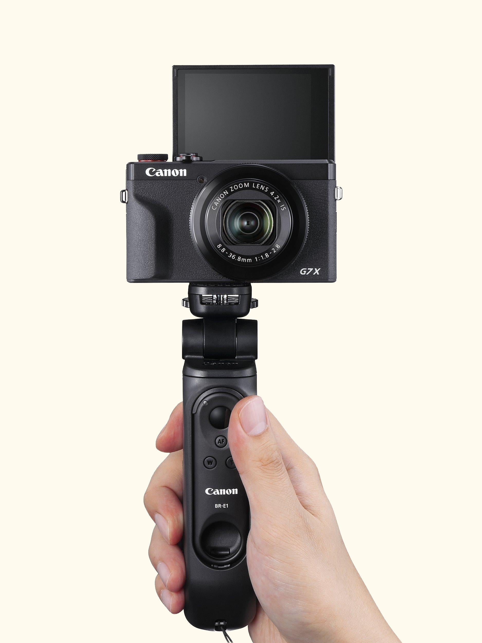 PowerShot G7 X Mark III Digital Camera, 4K Ultra HD, 20.1MP, 4.2x Optical Zoom, Wi-Fi, Bluetooth, 3" Tilting Touch Screen, Black, Vlogger Kit with Tripod Grip, Wireless Remote Control & Memory Card