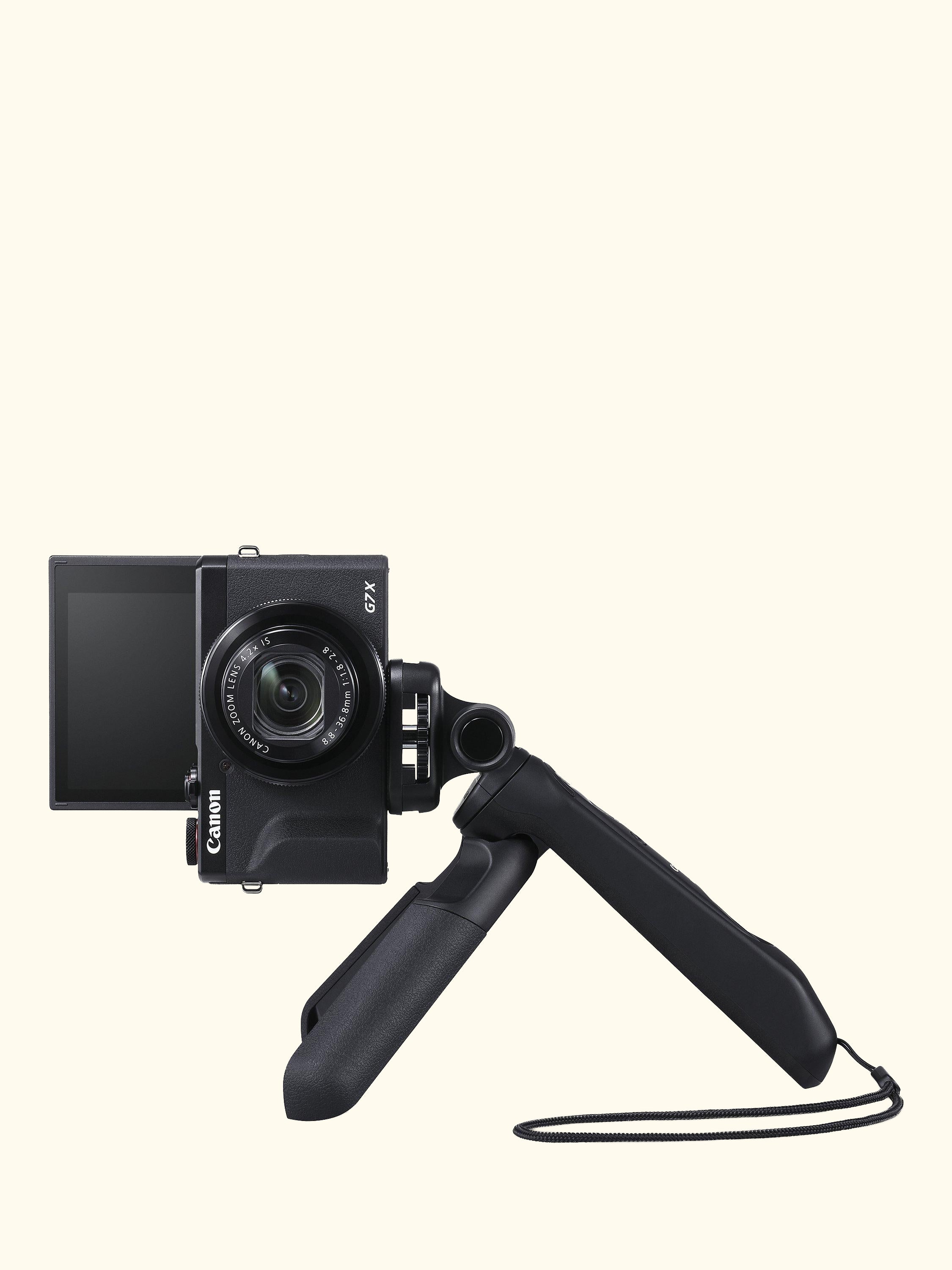 PowerShot G7 X Mark III Digital Camera, 4K Ultra HD, 20.1MP, 4.2x Optical Zoom, Wi-Fi, Bluetooth, 3" Tilting Touch Screen, Black, Vlogger Kit with Tripod Grip, Wireless Remote Control & Memory Card