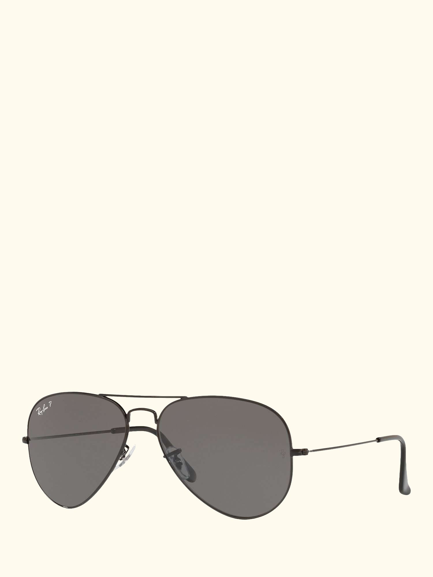 RB3025 Unisex Polarised Aviator Sunglasses, Black/Grey