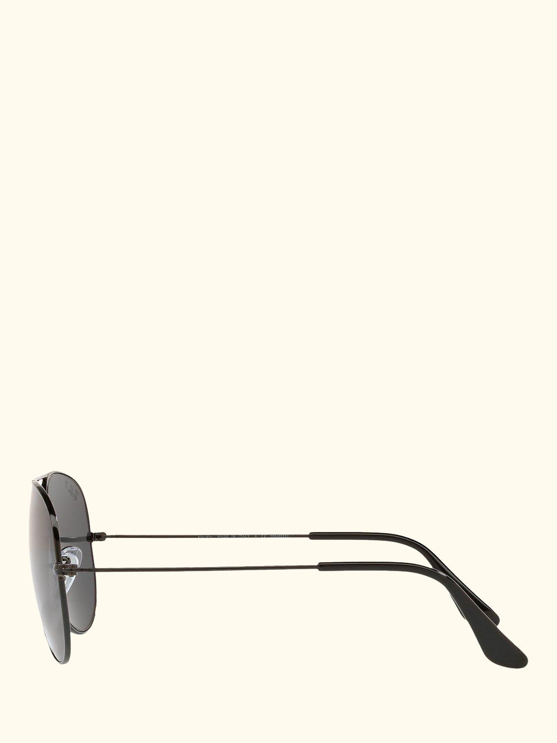 RB3025 Unisex Polarised Aviator Sunglasses, Black/Grey