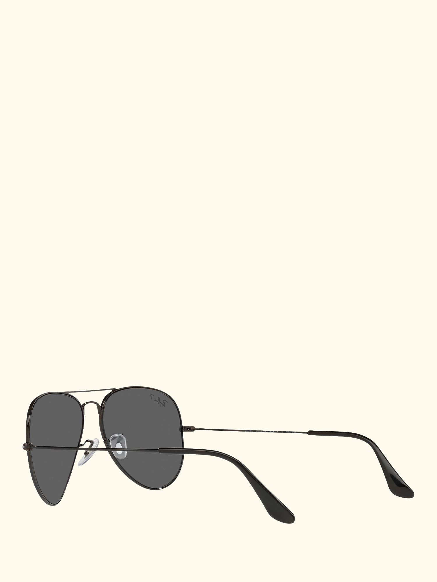 RB3025 Unisex Polarised Aviator Sunglasses, Black/Grey