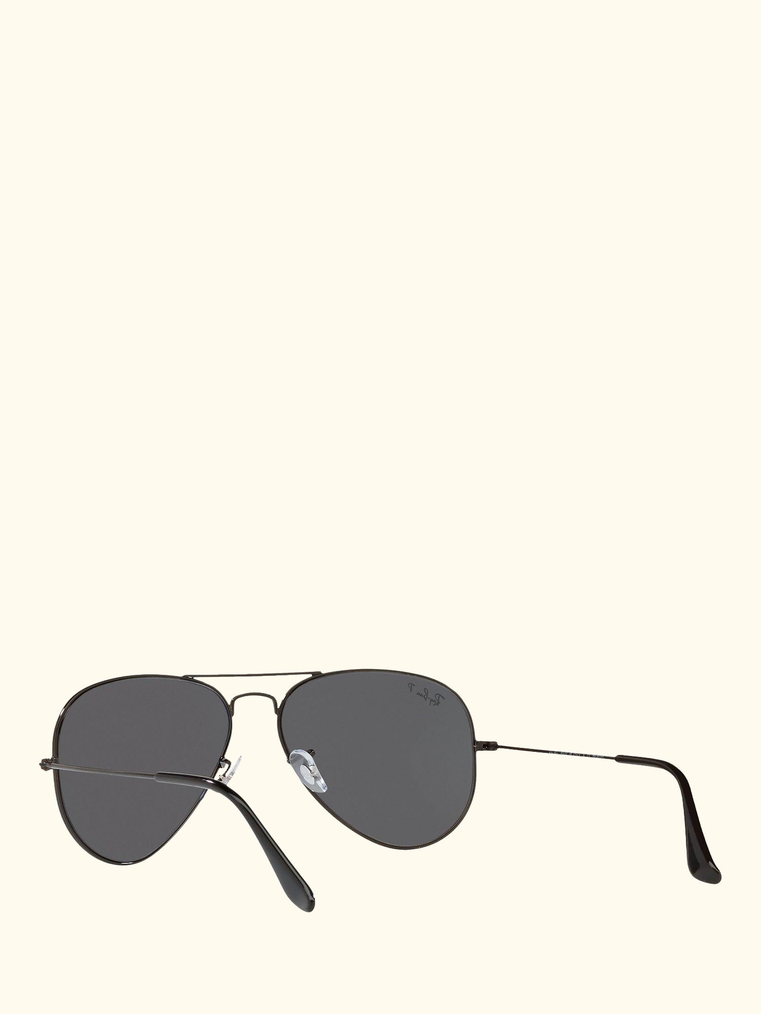 RB3025 Unisex Polarised Aviator Sunglasses, Black/Grey