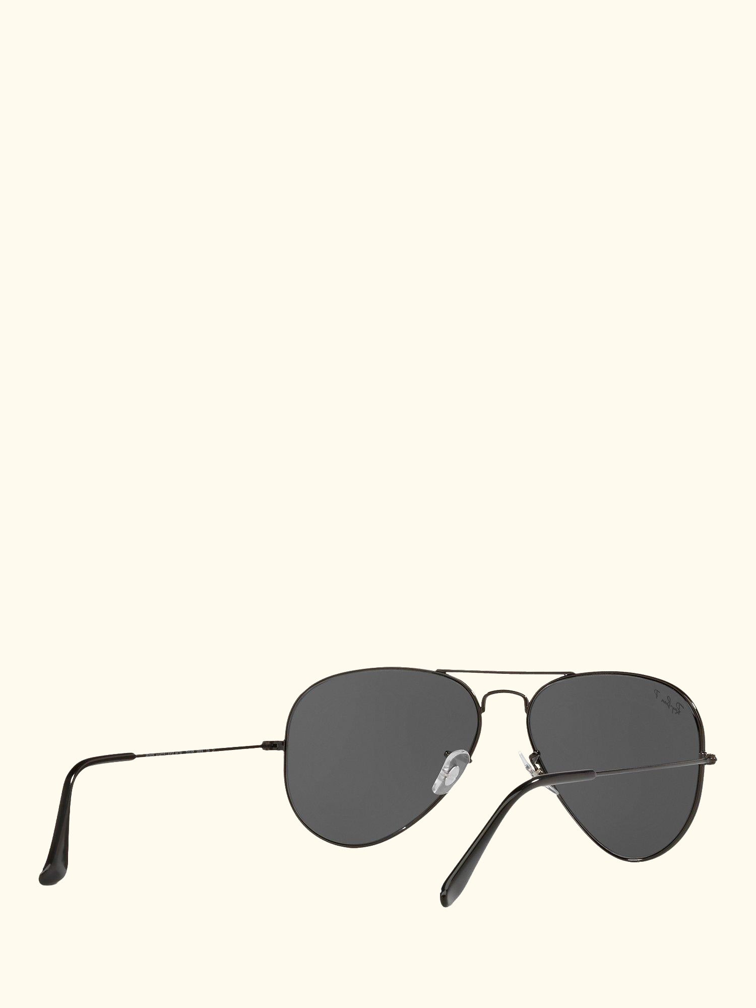 RB3025 Unisex Polarised Aviator Sunglasses, Black/Grey