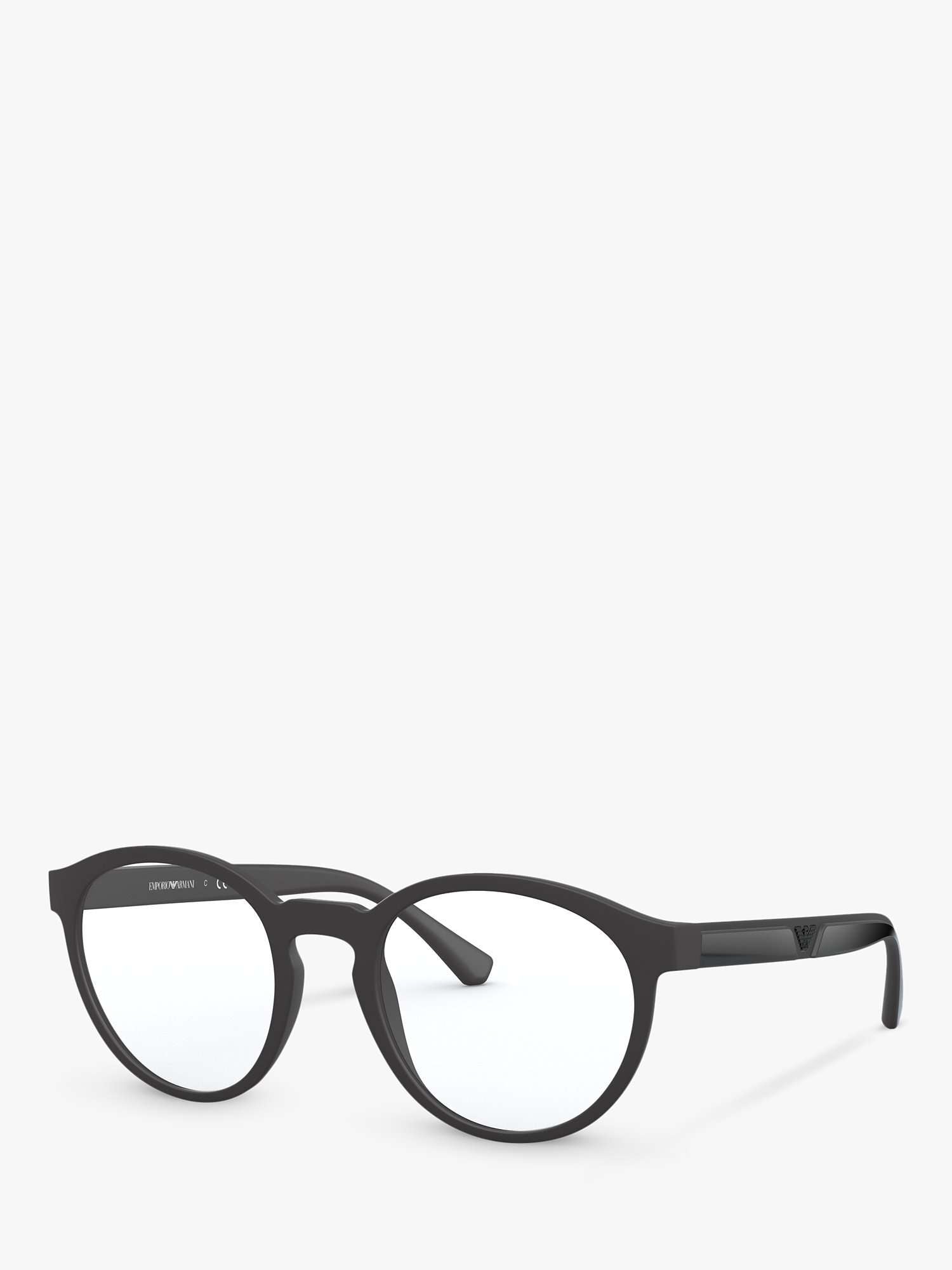 EA4152 Men's Oval Sunglasses, Matte Black/Clear