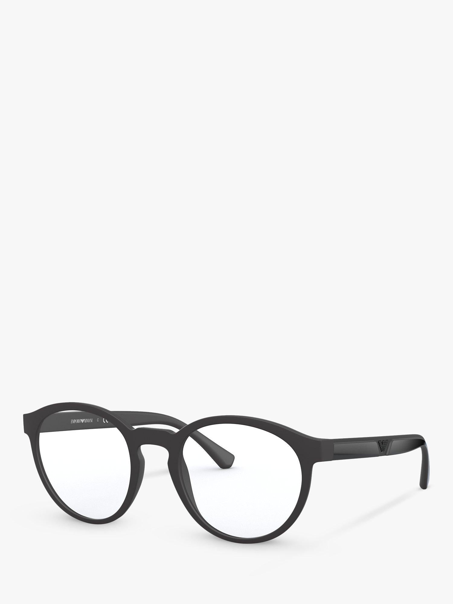 EA4152 Men's Oval Sunglasses, Matte Black/Clear