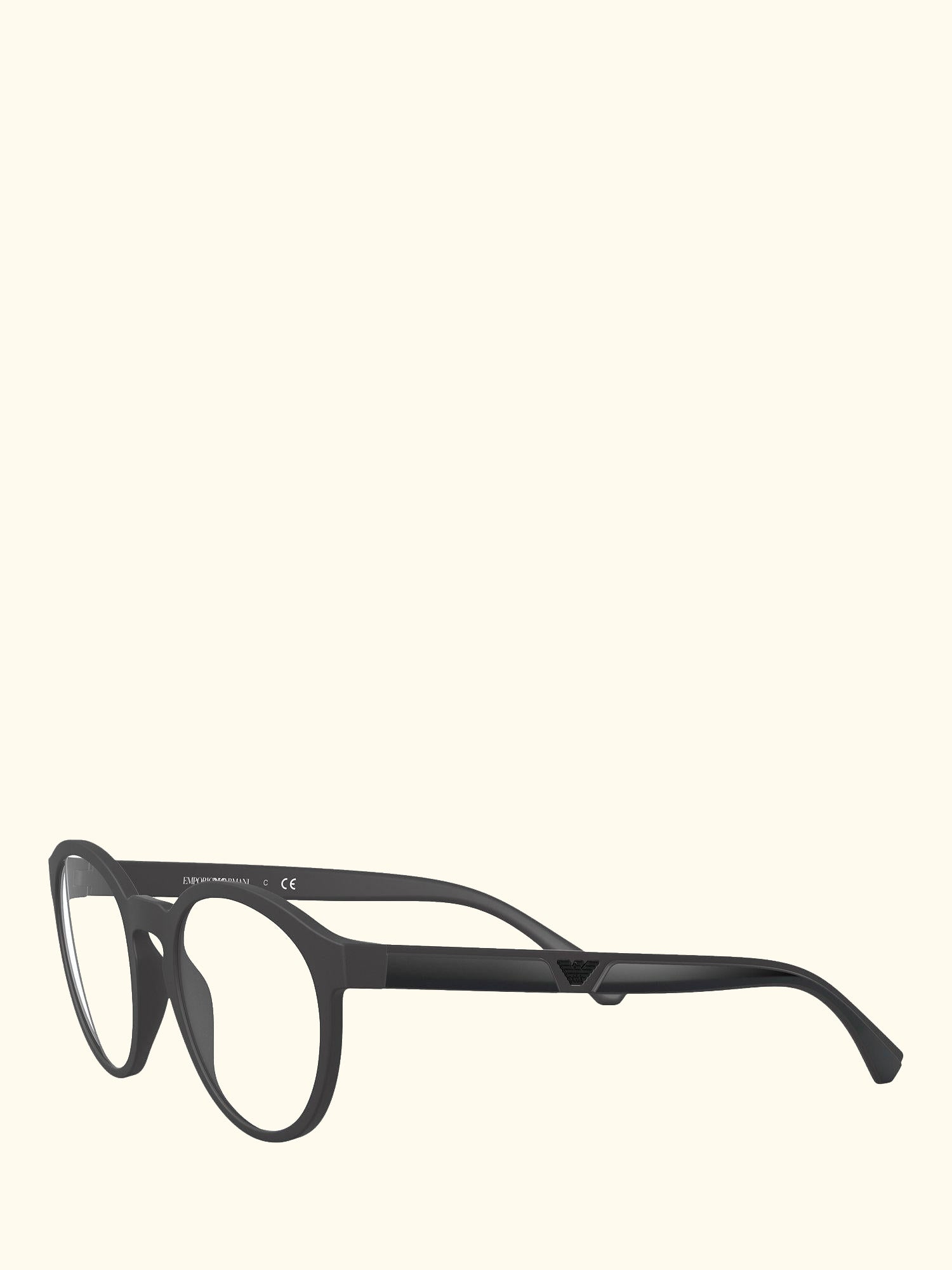 EA4152 Men's Oval Sunglasses, Matte Black/Clear