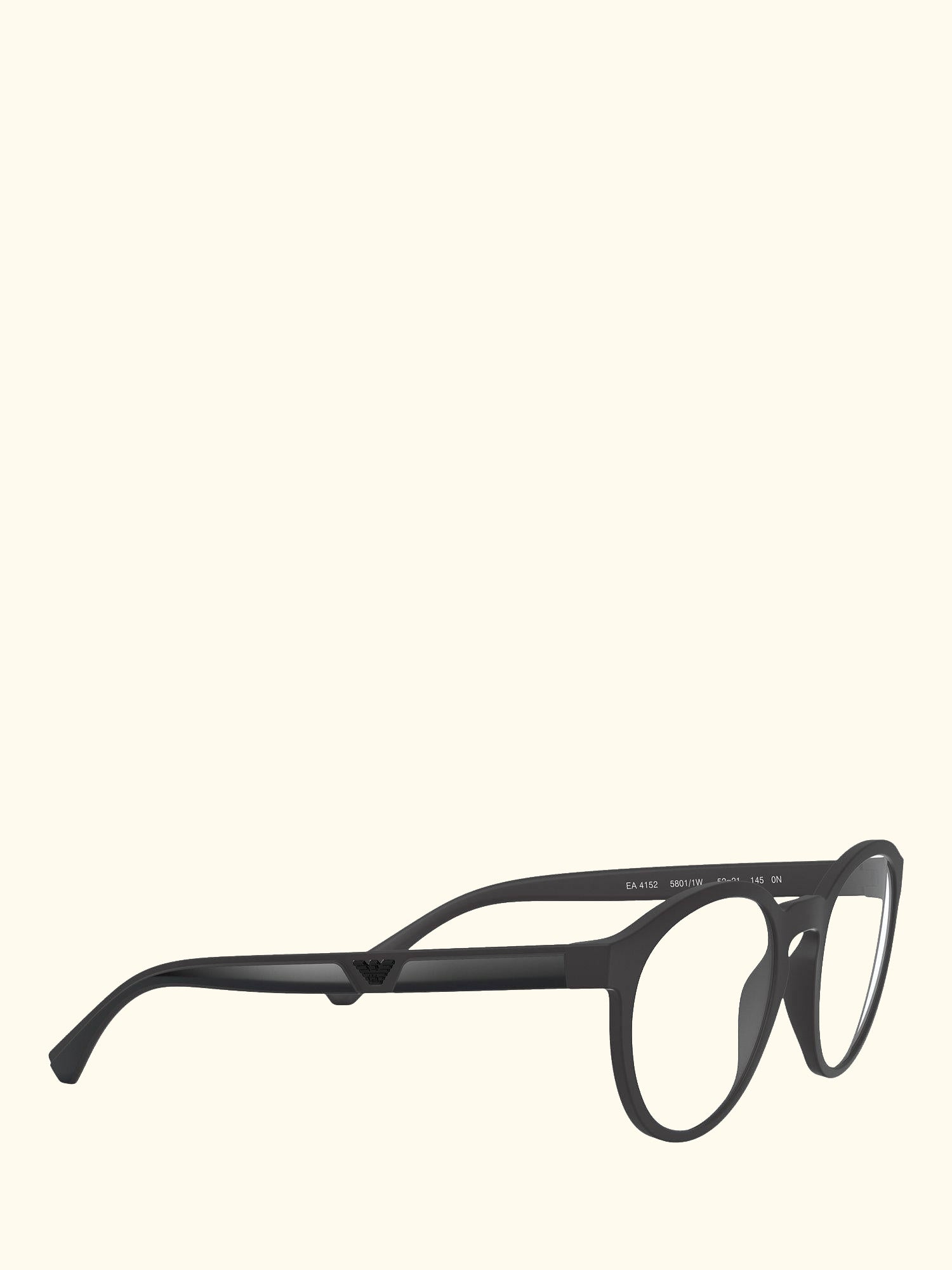 EA4152 Men's Oval Sunglasses, Matte Black/Clear