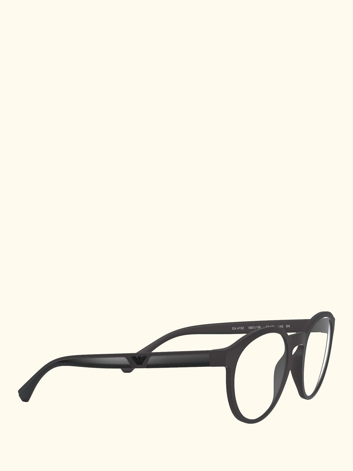 EA4152 Men's Oval Sunglasses, Matte Black/Clear