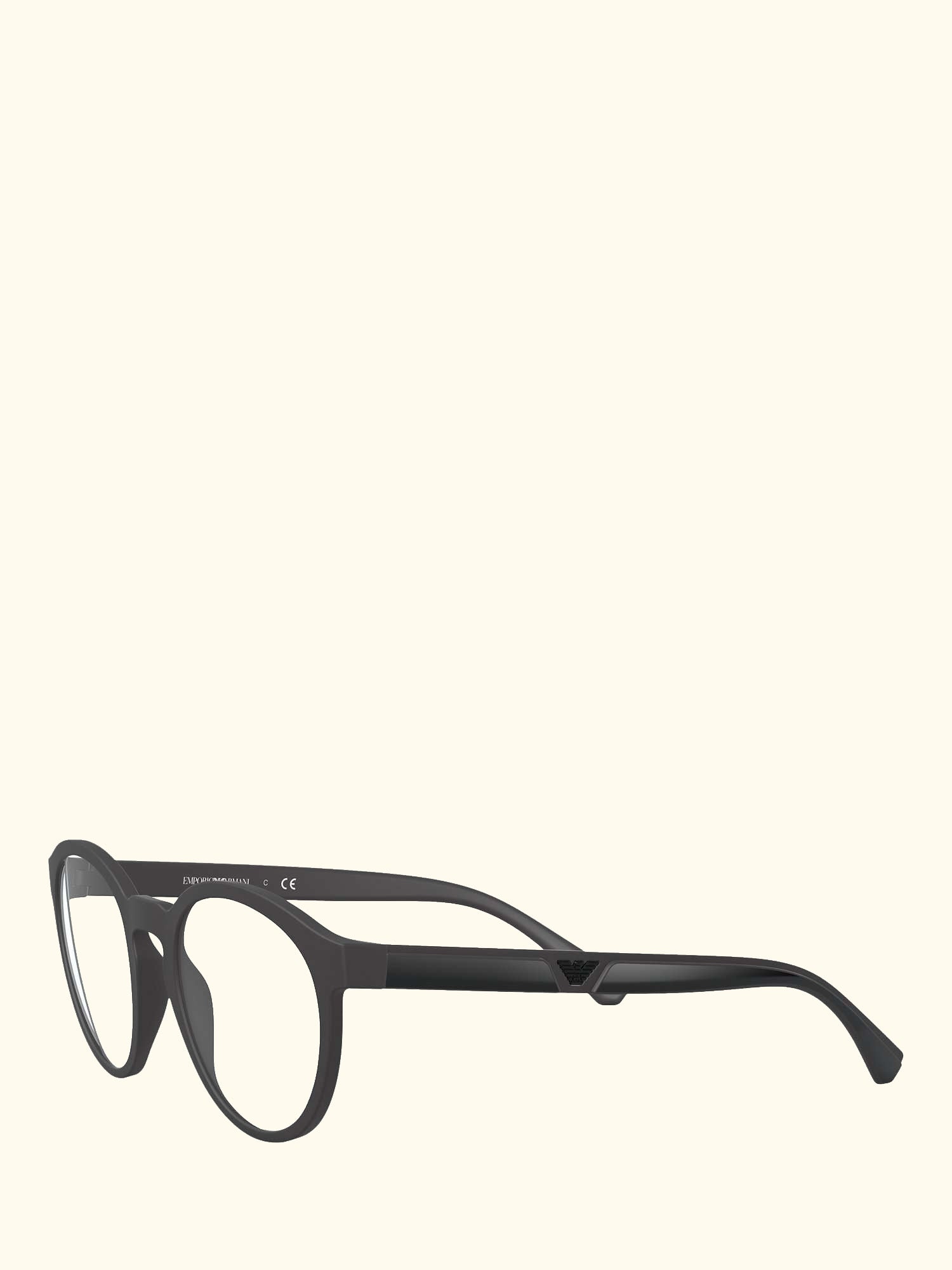 EA4152 Men's Oval Sunglasses, Matte Black/Clear