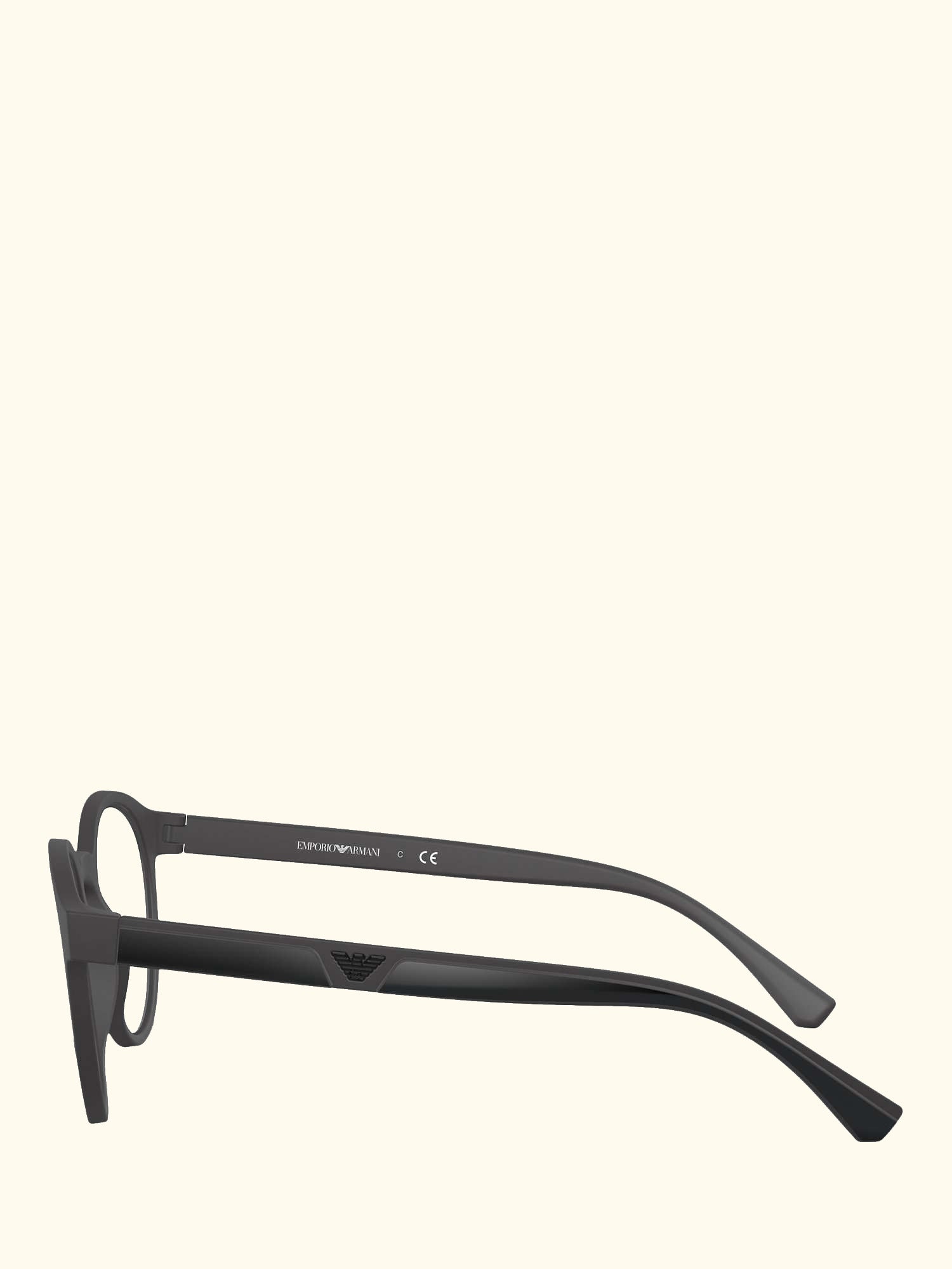 EA4152 Men's Oval Sunglasses, Matte Black/Clear