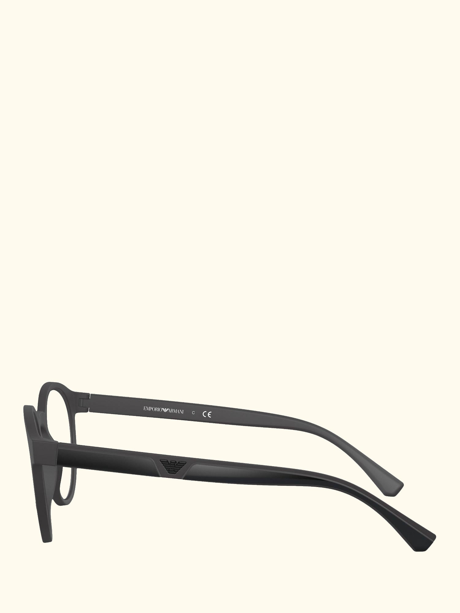 EA4152 Men's Oval Sunglasses, Matte Black/Clear