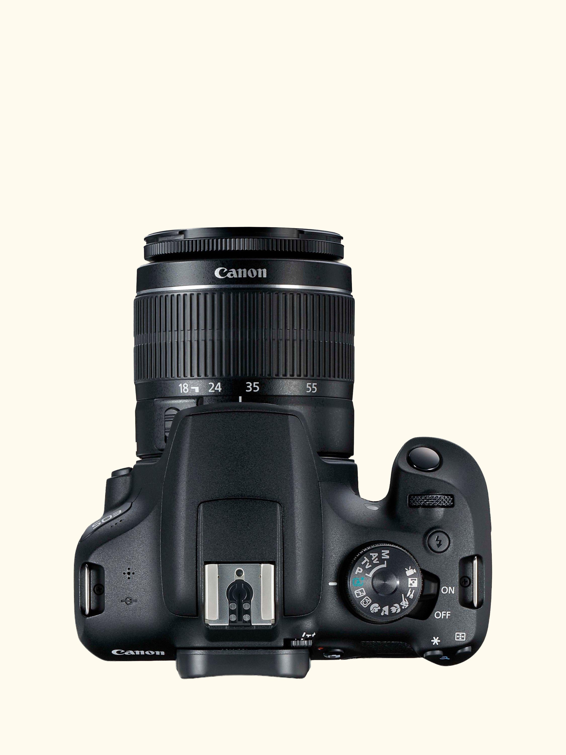 EOS 2000D Digital SLR Camera with 18-55mm Lens & 50mm Lens, 1080p Full HD, 24.1MP, Wi-Fi, NFC, Optical Viewfinder, 3" LCD Screen, Double Lens Kit, Black
