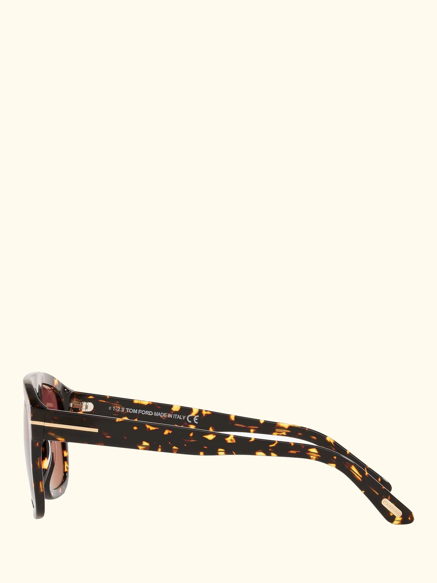 FT0777 Women's Thor Rectangular Sunglasses, Black/Grey