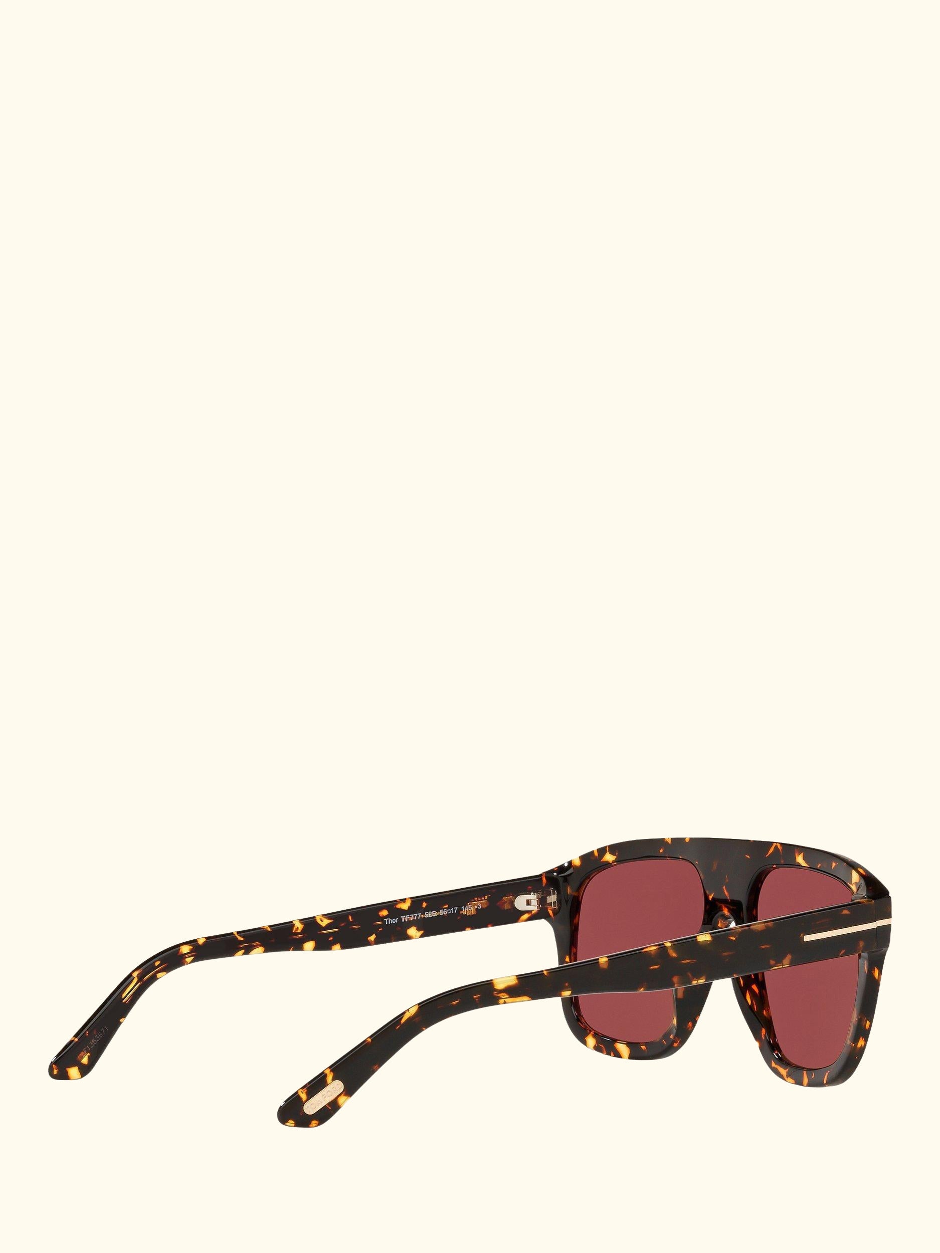 FT0777 Women's Thor Rectangular Sunglasses, Black/Grey