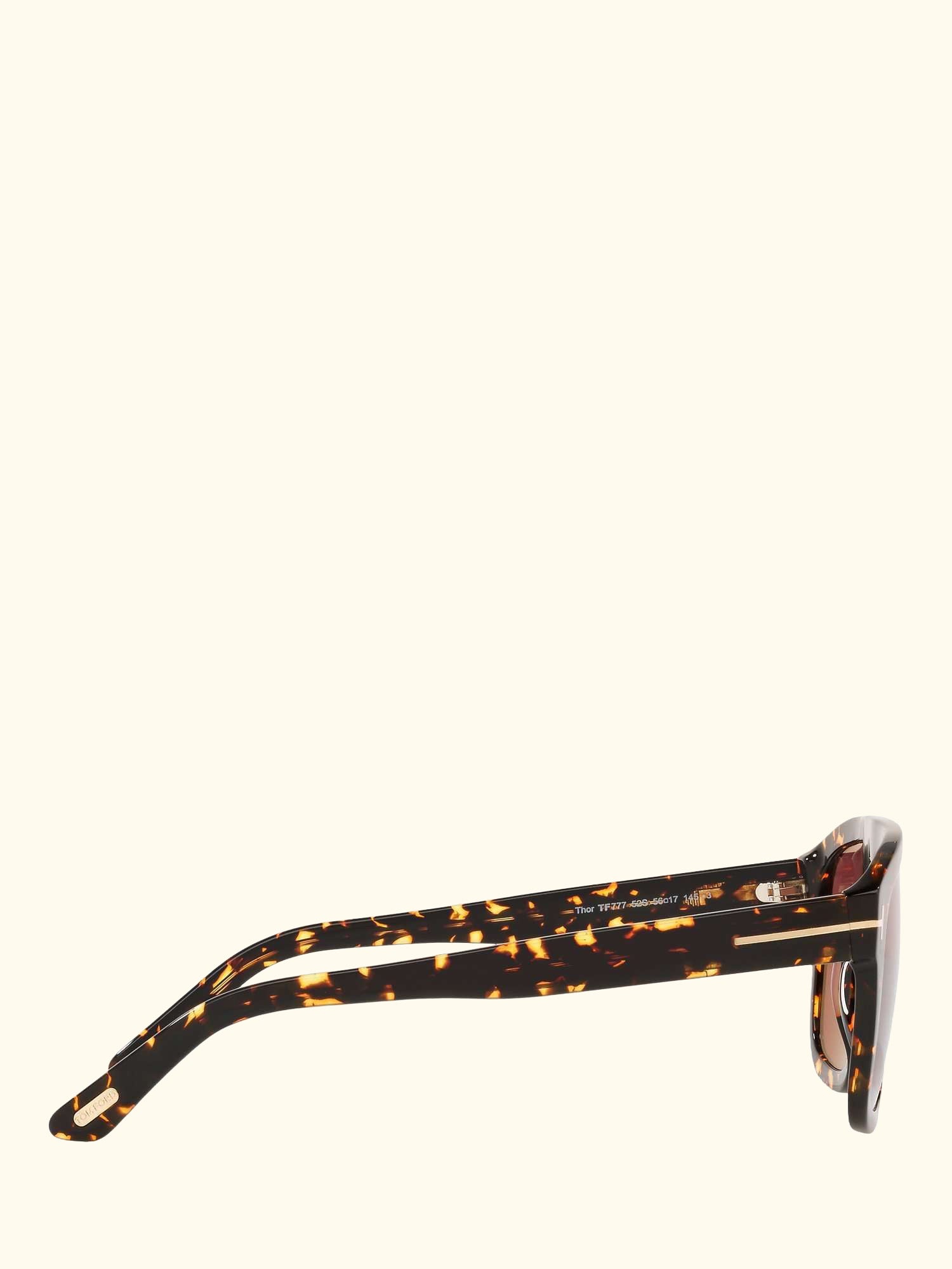 FT0777 Women's Thor Rectangular Sunglasses, Black/Grey