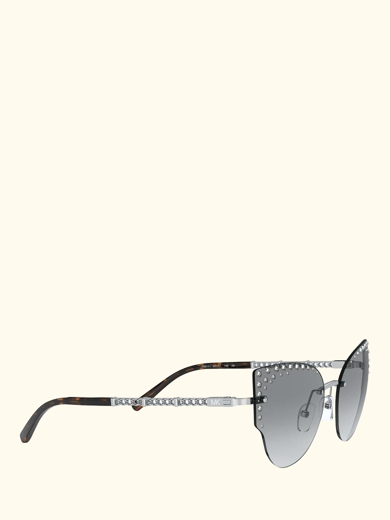 MK1058B Women's St Anton Studded Cat's Eye Sunglasses, Silver/Grey Gradient