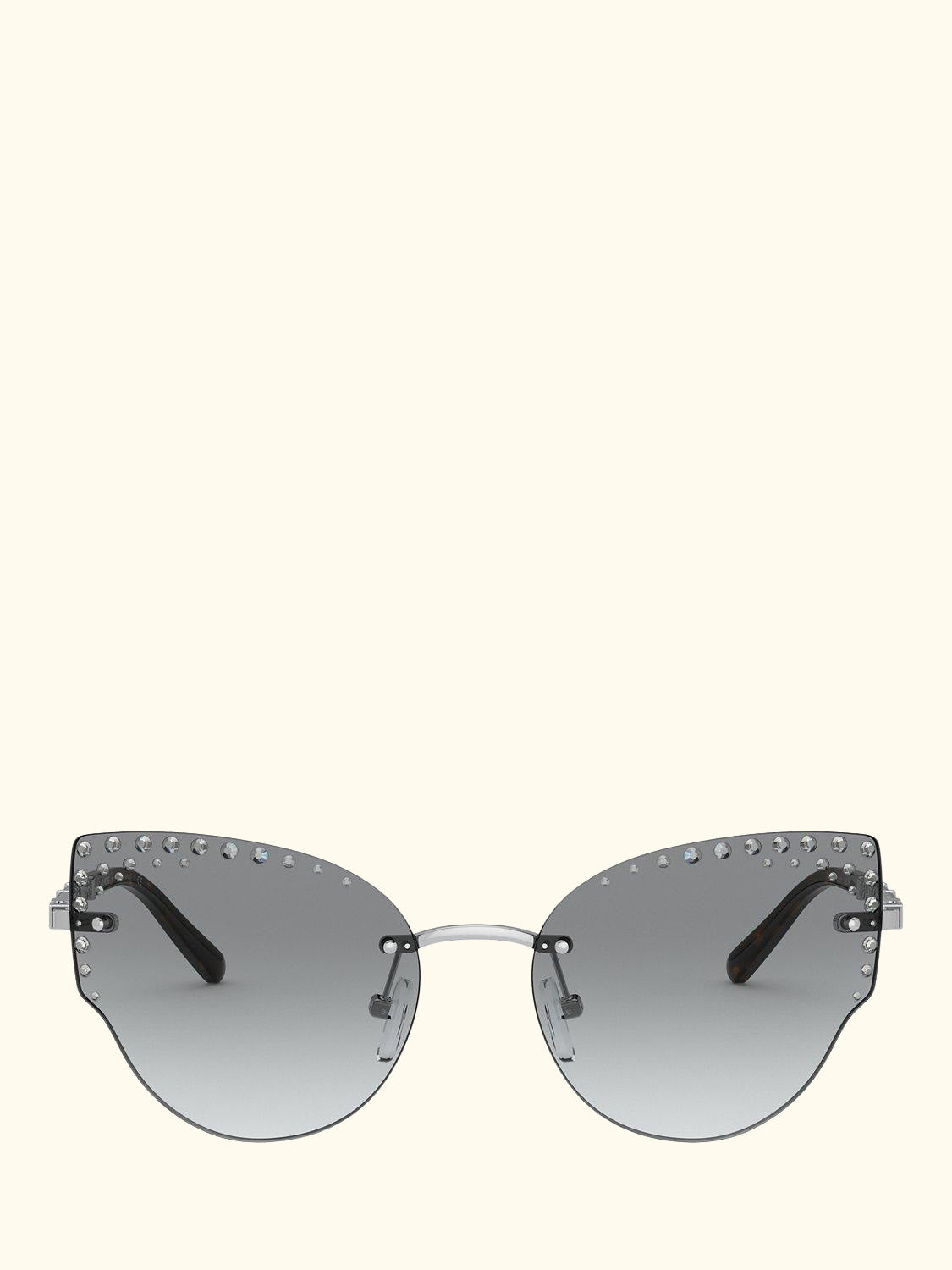 MK1058B Women's St Anton Studded Cat's Eye Sunglasses, Silver/Grey Gradient