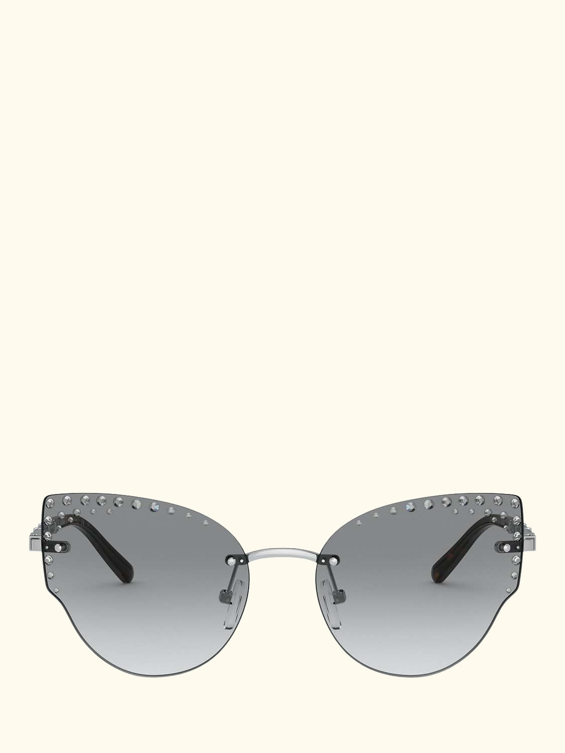 MK1058B Women's St Anton Studded Cat's Eye Sunglasses, Silver/Grey Gradient