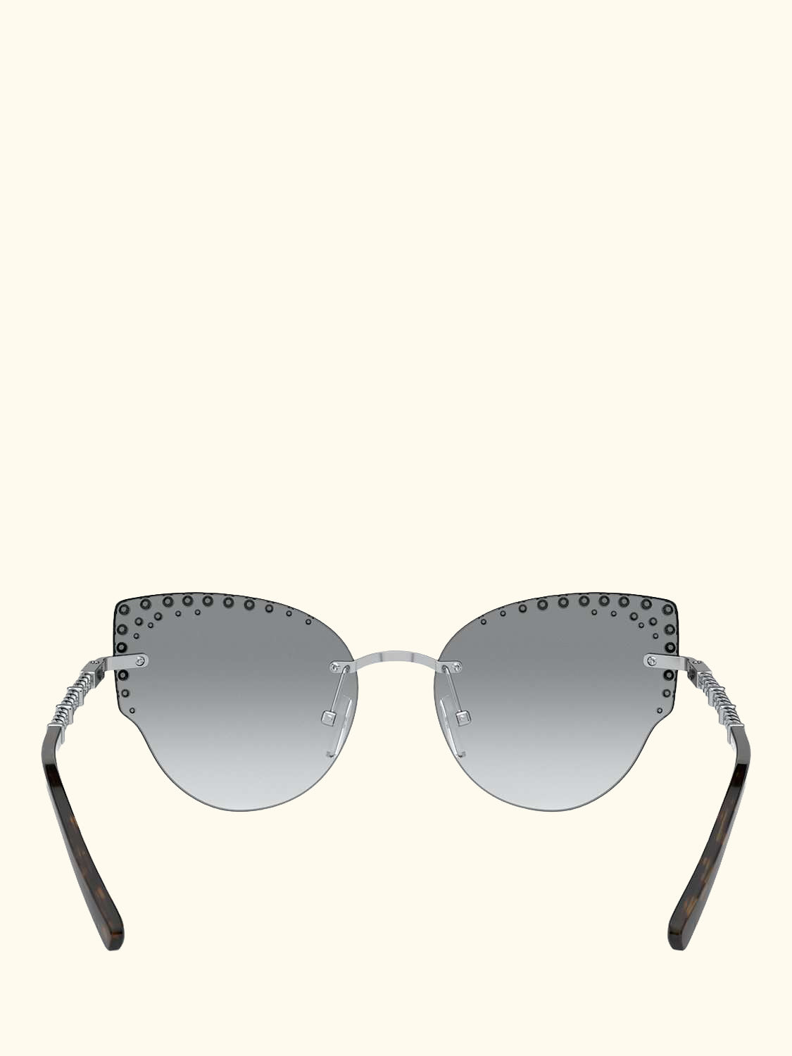 MK1058B Women's St Anton Studded Cat's Eye Sunglasses, Silver/Grey Gradient