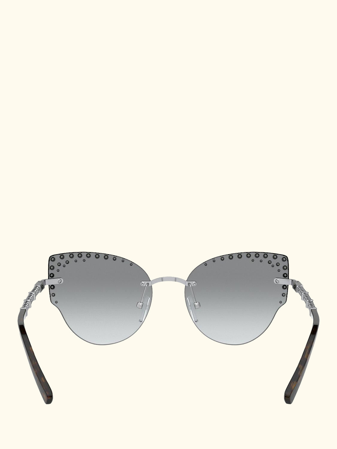 MK1058B Women's St Anton Studded Cat's Eye Sunglasses, Silver/Grey Gradient