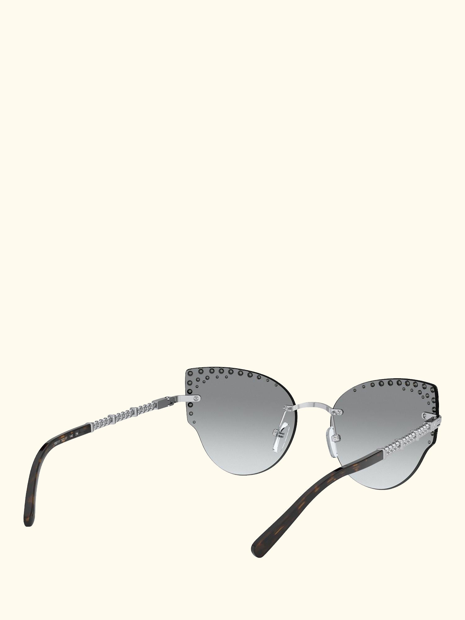 MK1058B Women's St Anton Studded Cat's Eye Sunglasses, Silver/Grey Gradient