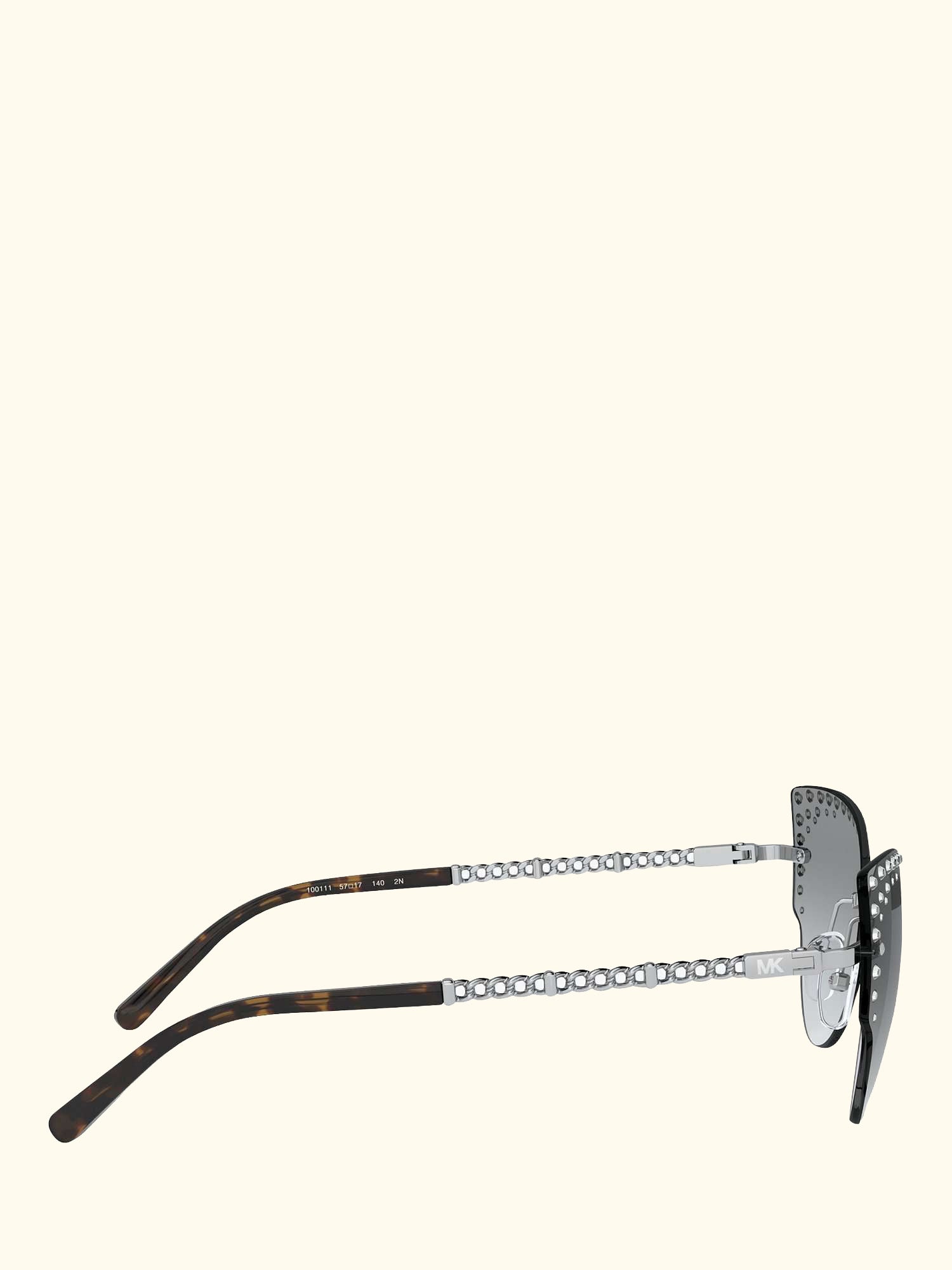 MK1058B Women's St Anton Studded Cat's Eye Sunglasses, Silver/Grey Gradient