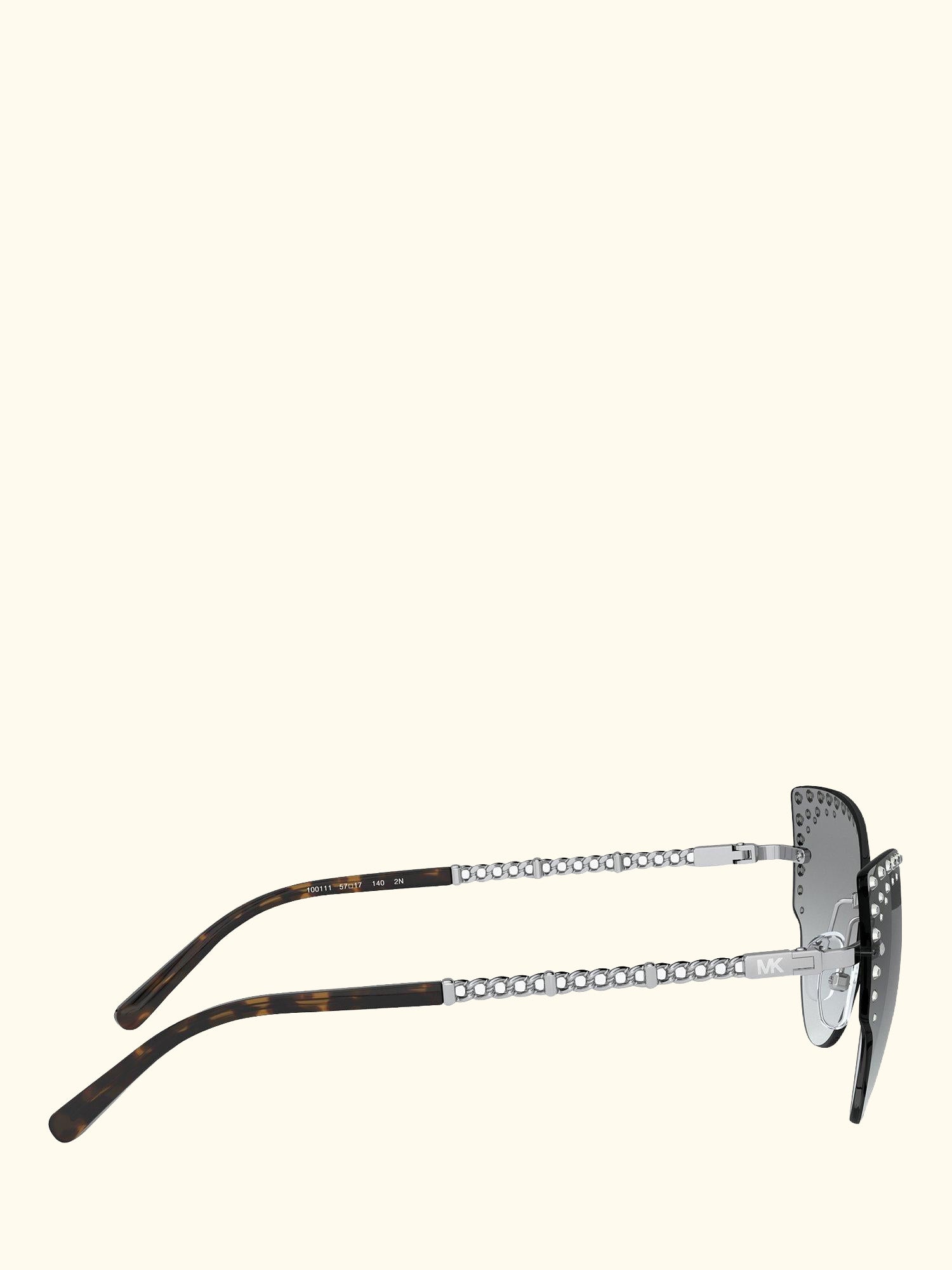 MK1058B Women's St Anton Studded Cat's Eye Sunglasses, Silver/Grey Gradient