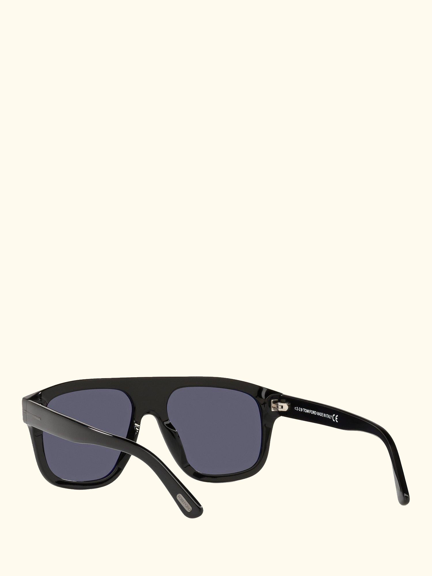 FT0777 Women's Thor Rectangular Sunglasses, Black/Grey