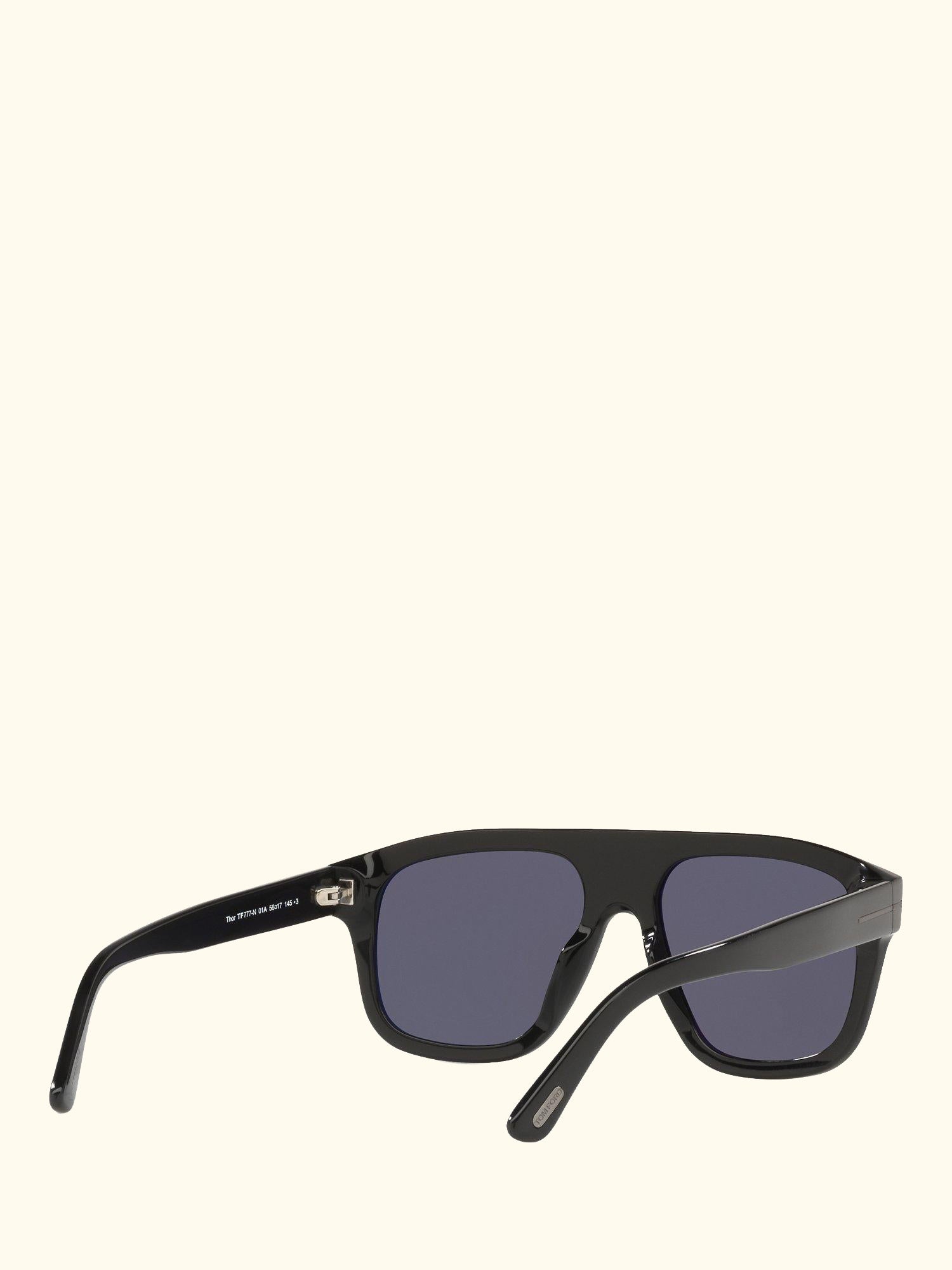 FT0777 Women's Thor Rectangular Sunglasses, Black/Grey